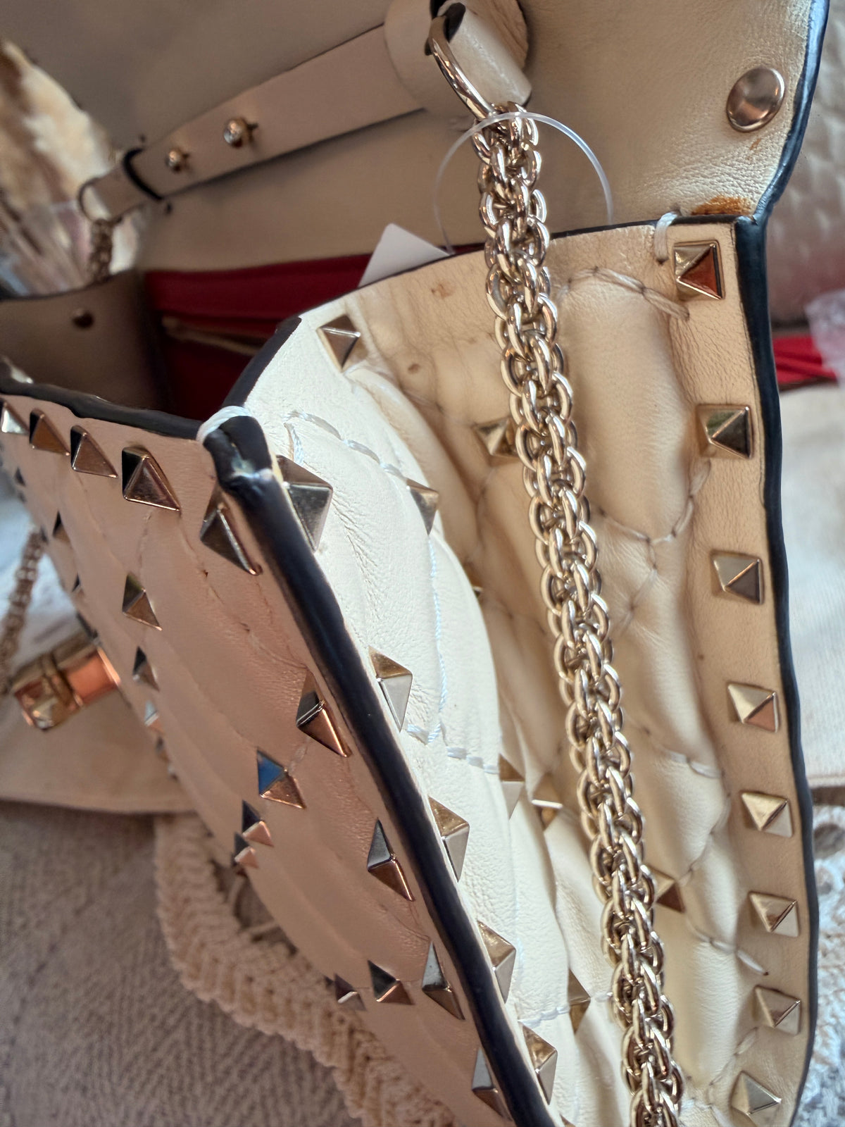 Valentino Rockstud Spike Leather Crossbody Clutch Bag