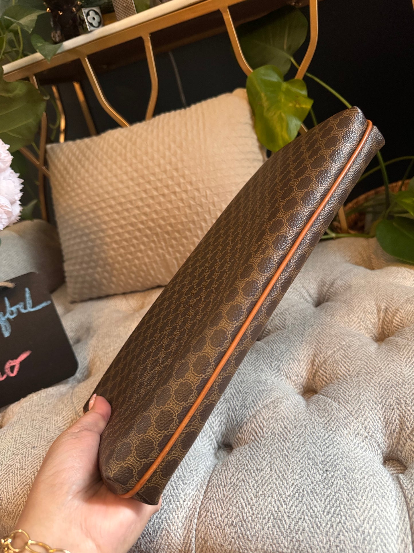 Celine Vintage Macadam Foldover Clutch
