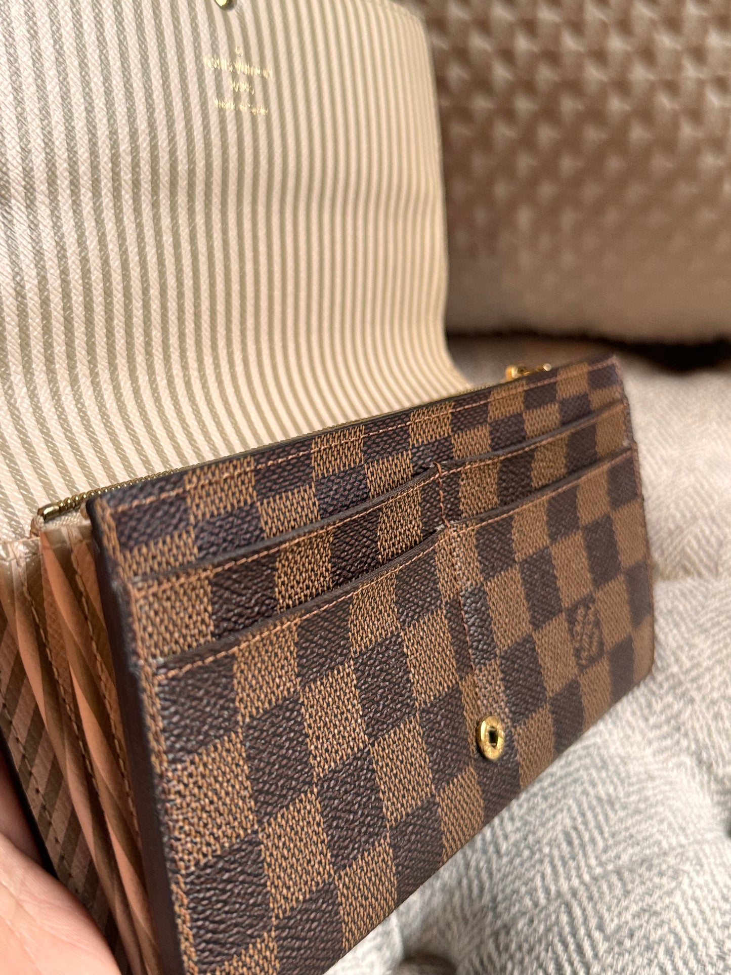 Louis Vuitton Damier Ebene Trunks and Locks Sarah Wallet