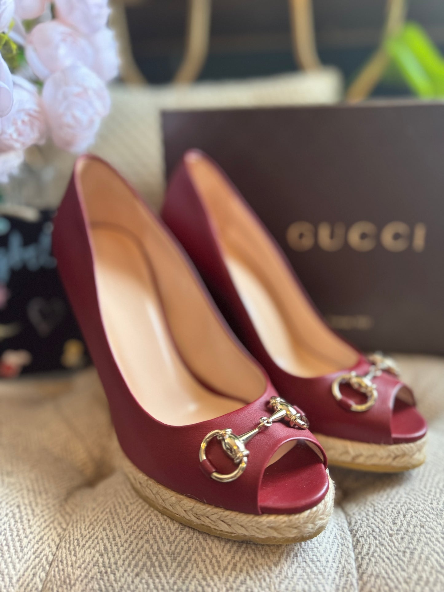 Gucci Horsebit Wedge Pumps