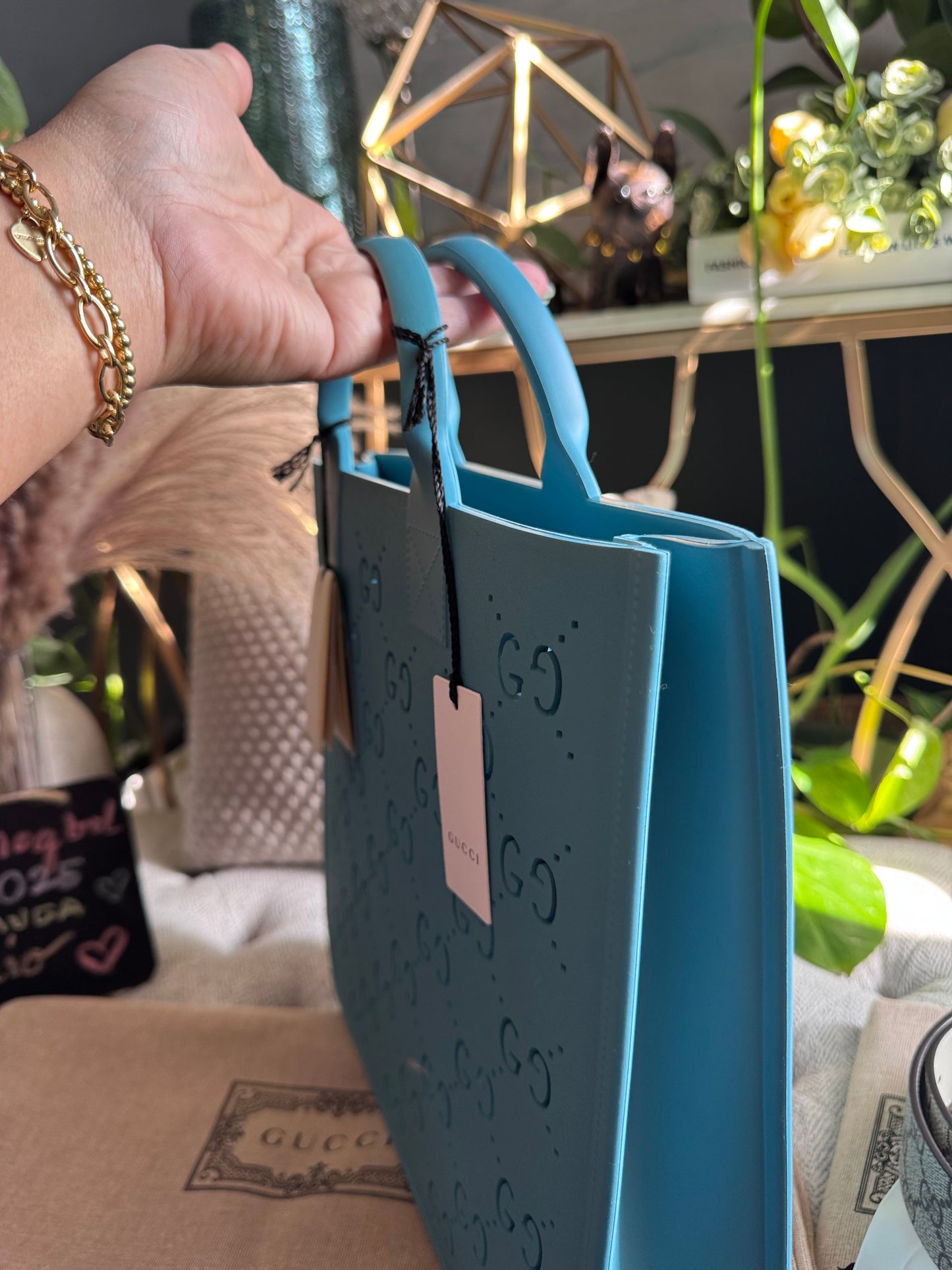Gucci Rubber Tote- BLUE