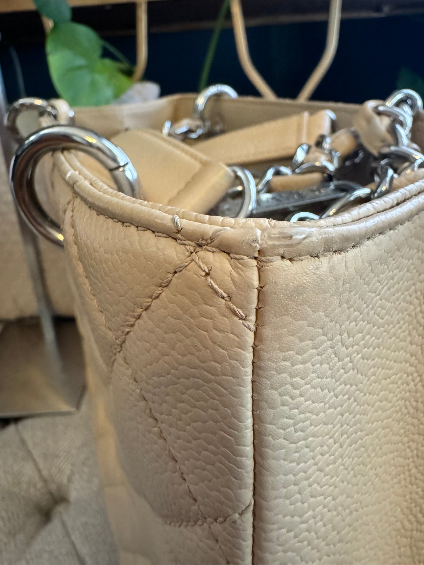 Chanel Beige Caviar GST with Silver Hardware
