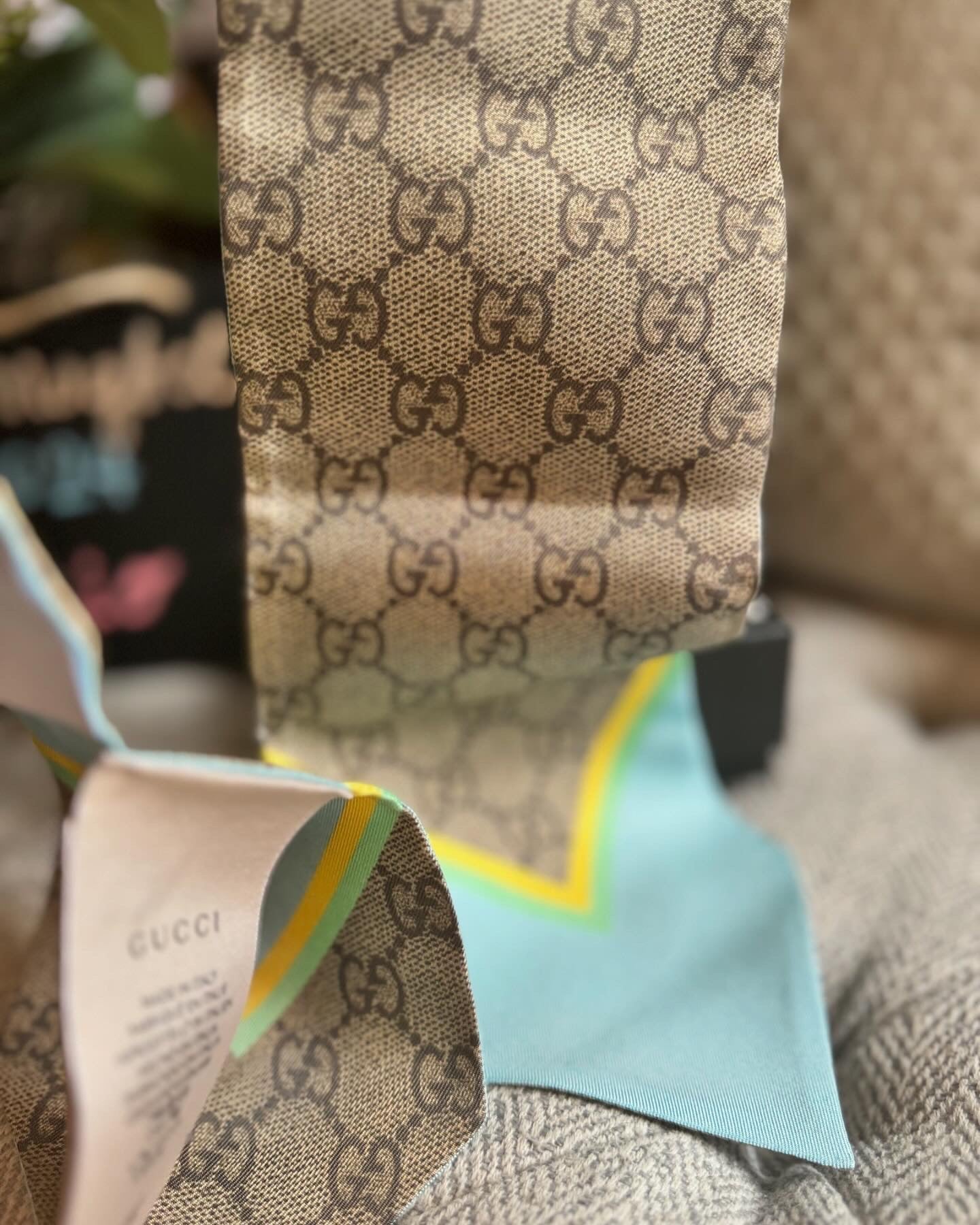 Gucci Bananya Cat Silk Twilly/scarf