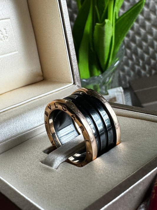 Bulgari B Zero 1 Ring in Rose Gold and Black Ceramic