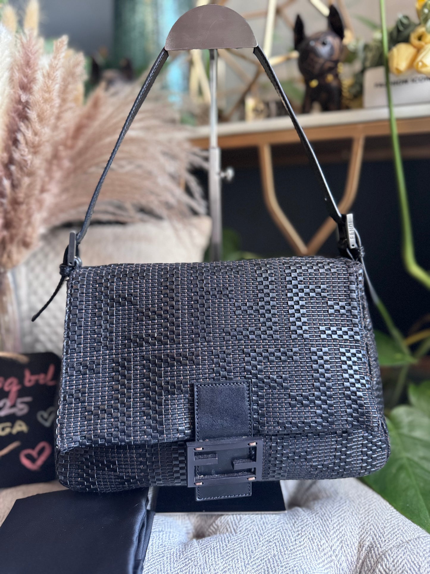 Fendi Leather Weave Mama Baguette