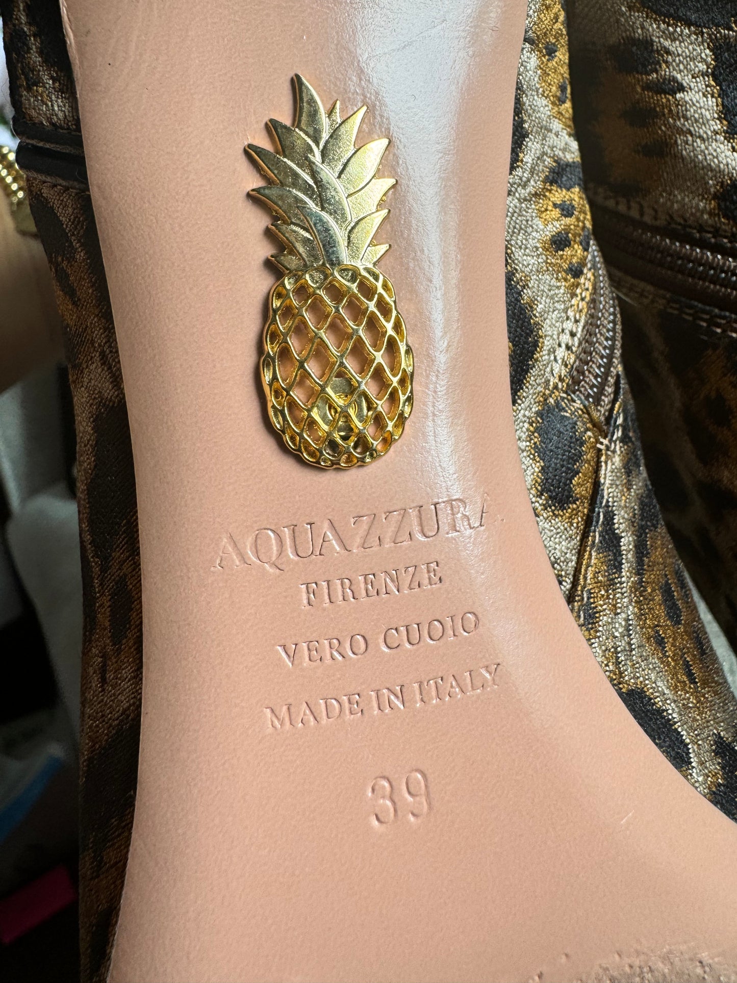 Aquazzura Leopard Print Quant 45 in size 39