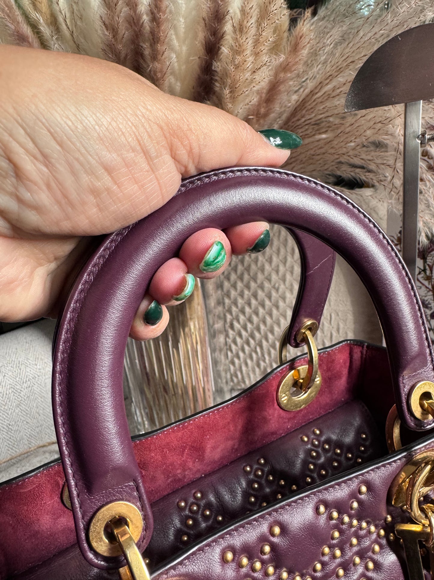 Dior Medium Cannage Studded Lady Dior