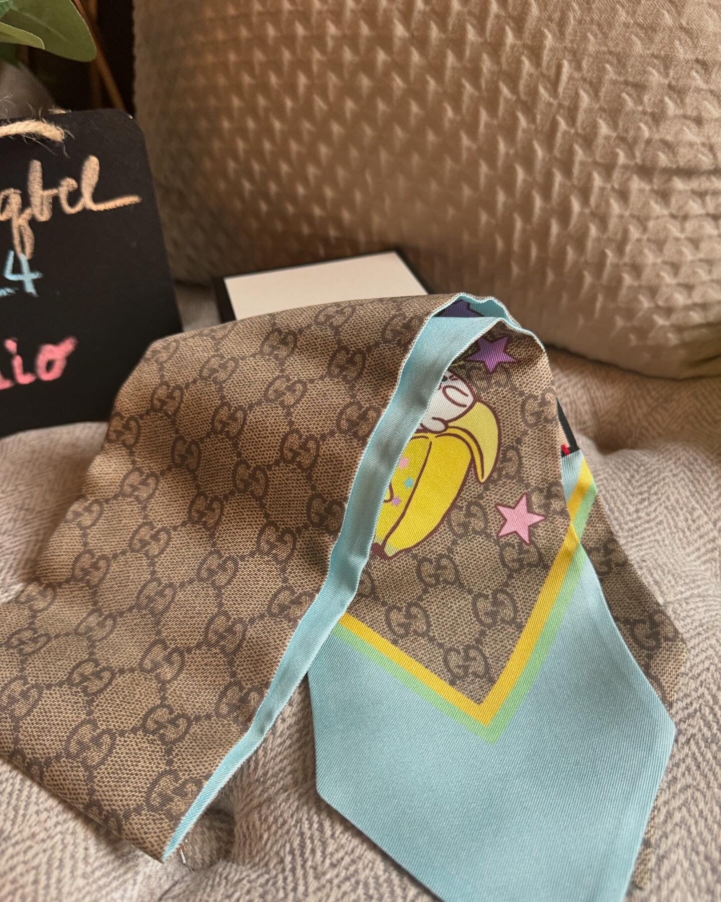Gucci Bananya Cat Silk Twilly/scarf