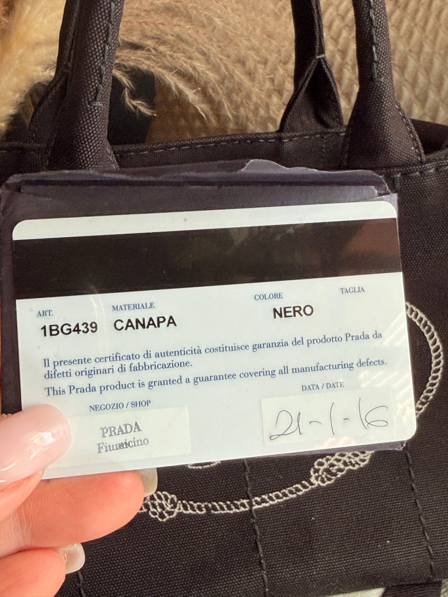 Prada Canapa Small Tote