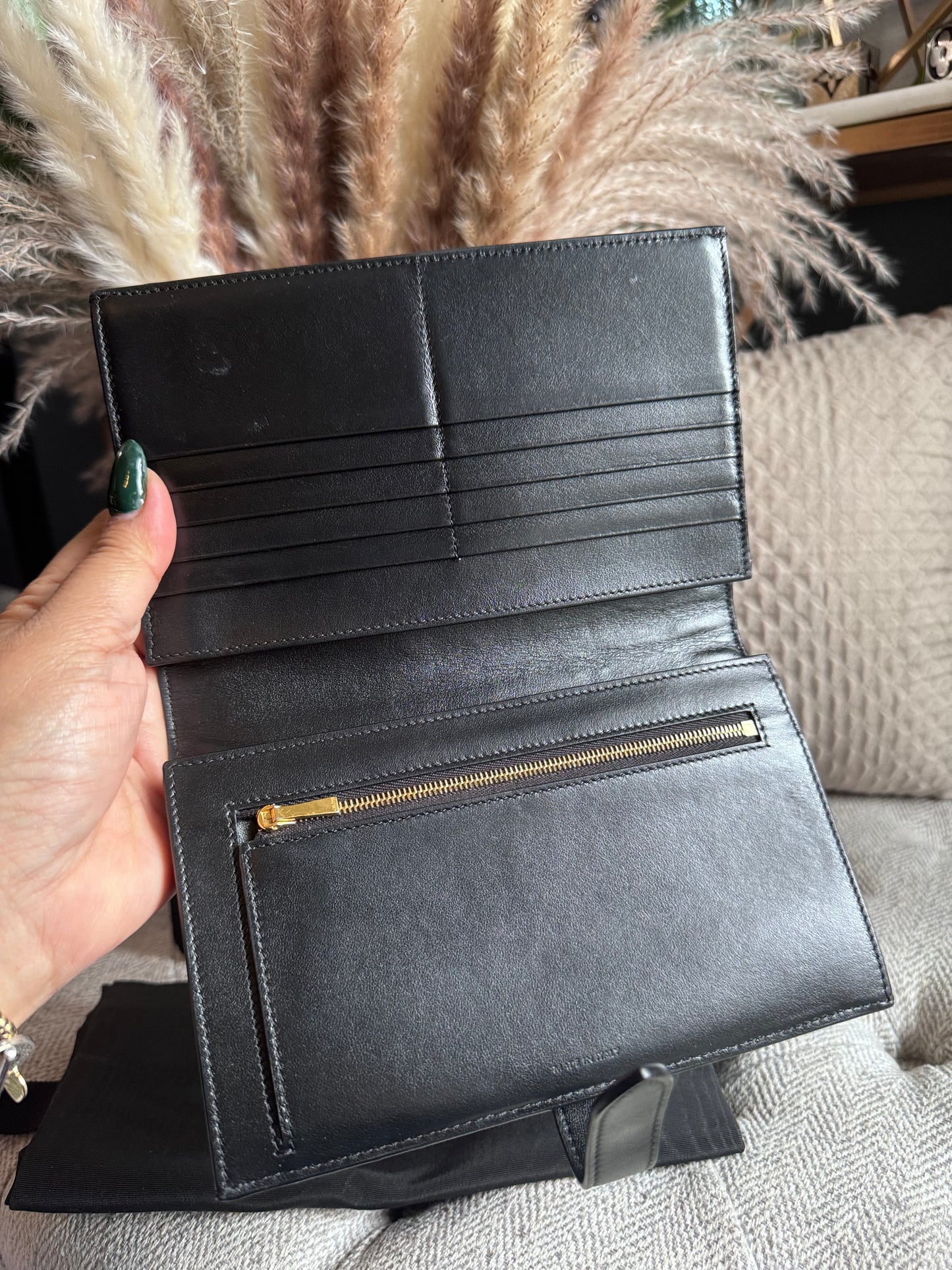 CELINE Large Wallet in Lizard Embossed Calfskin