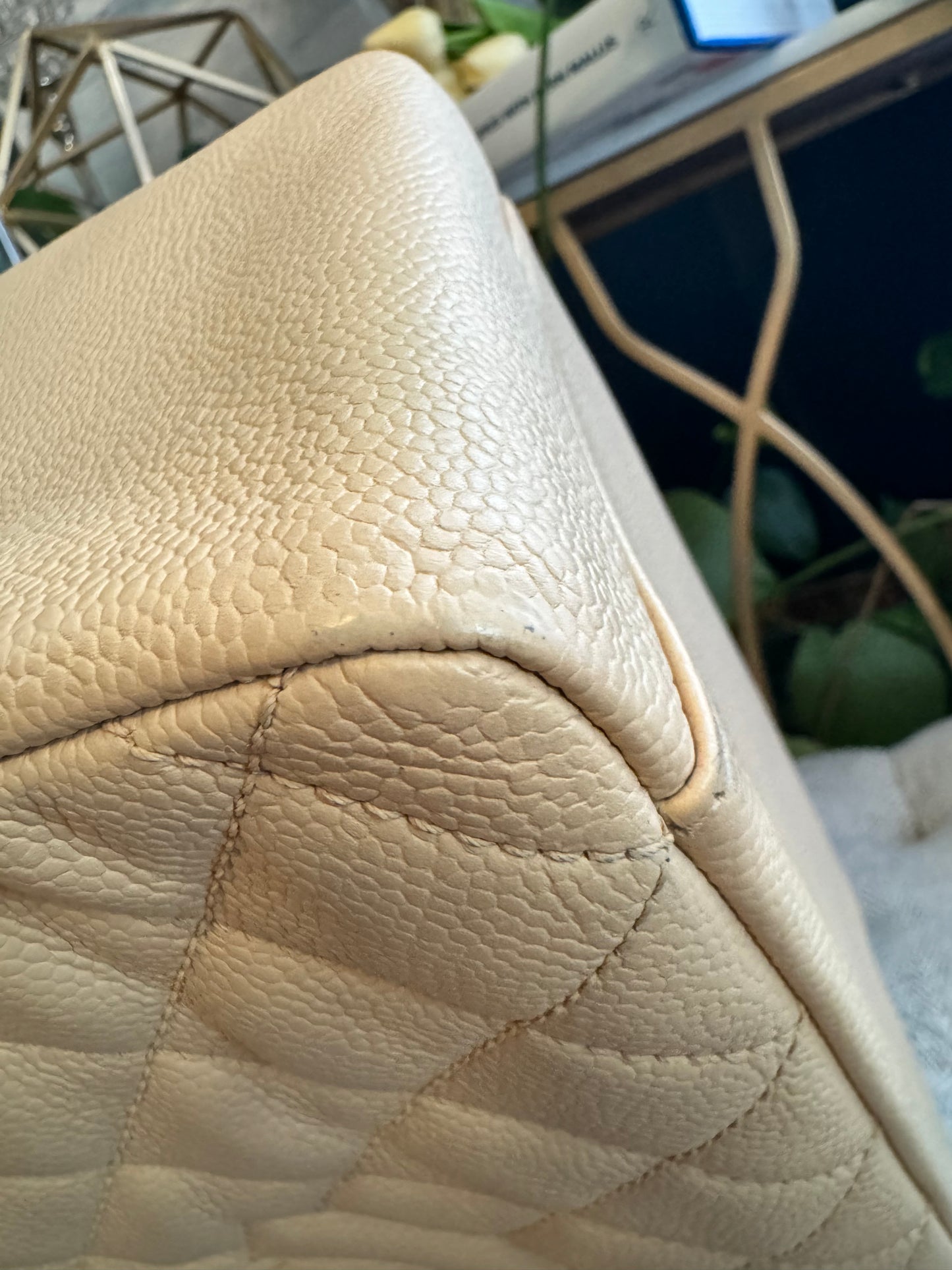 Chanel Beige Caviar GST with Silver Hardware