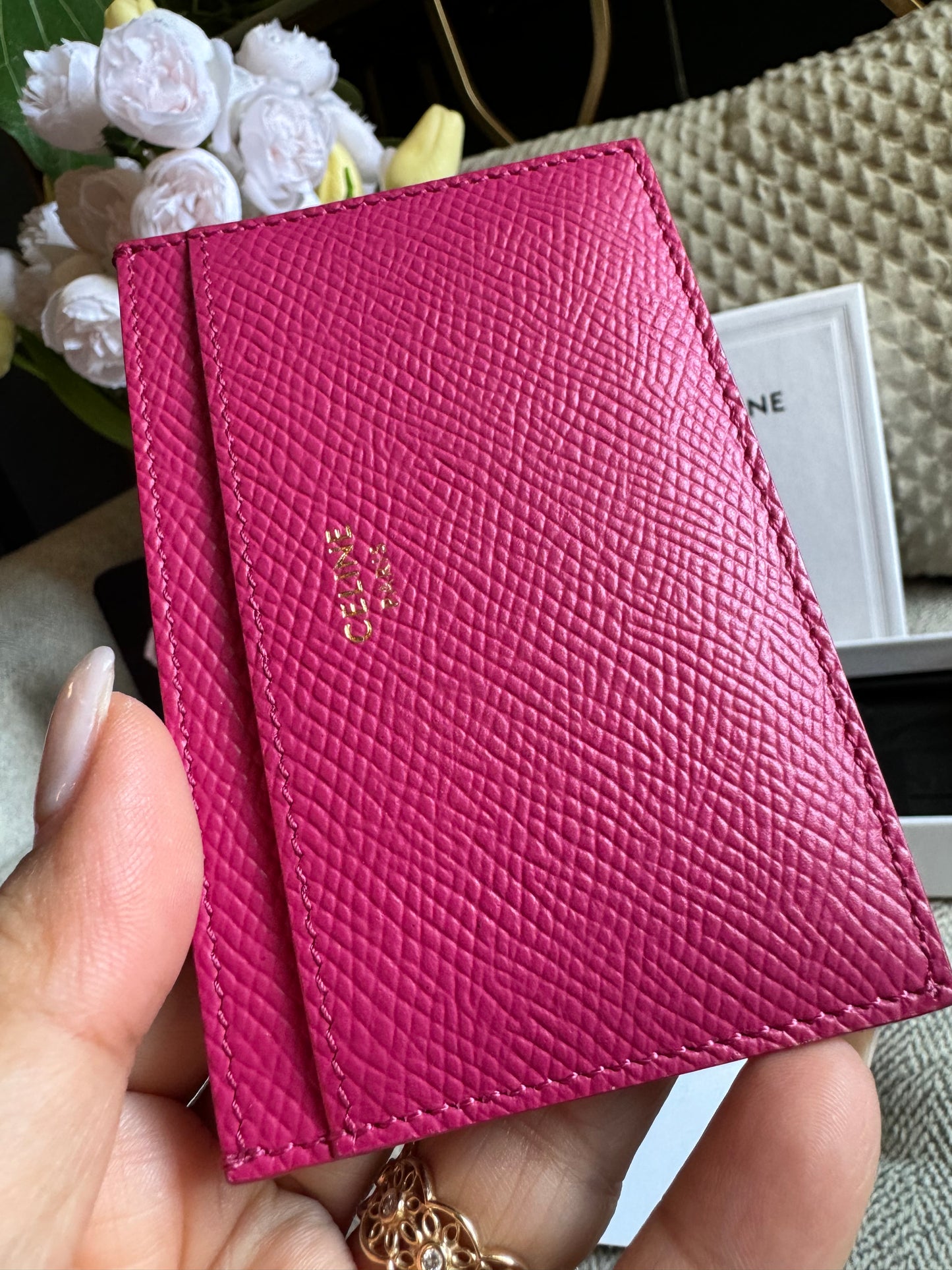 Celine Grained Calfskin cardholder
