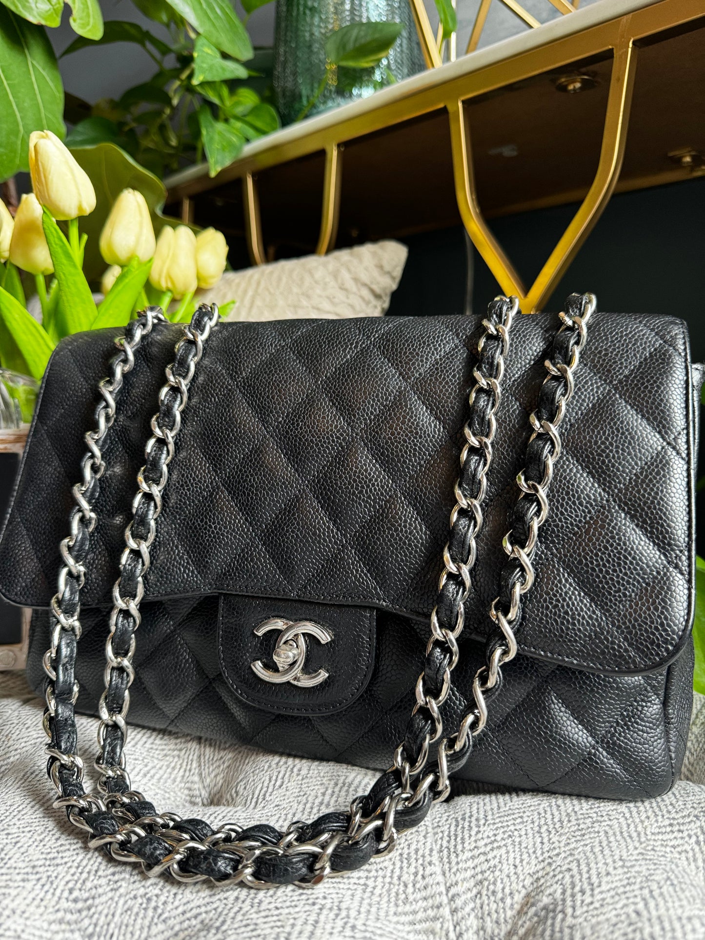 Chanel Classic Jumbo Caviar