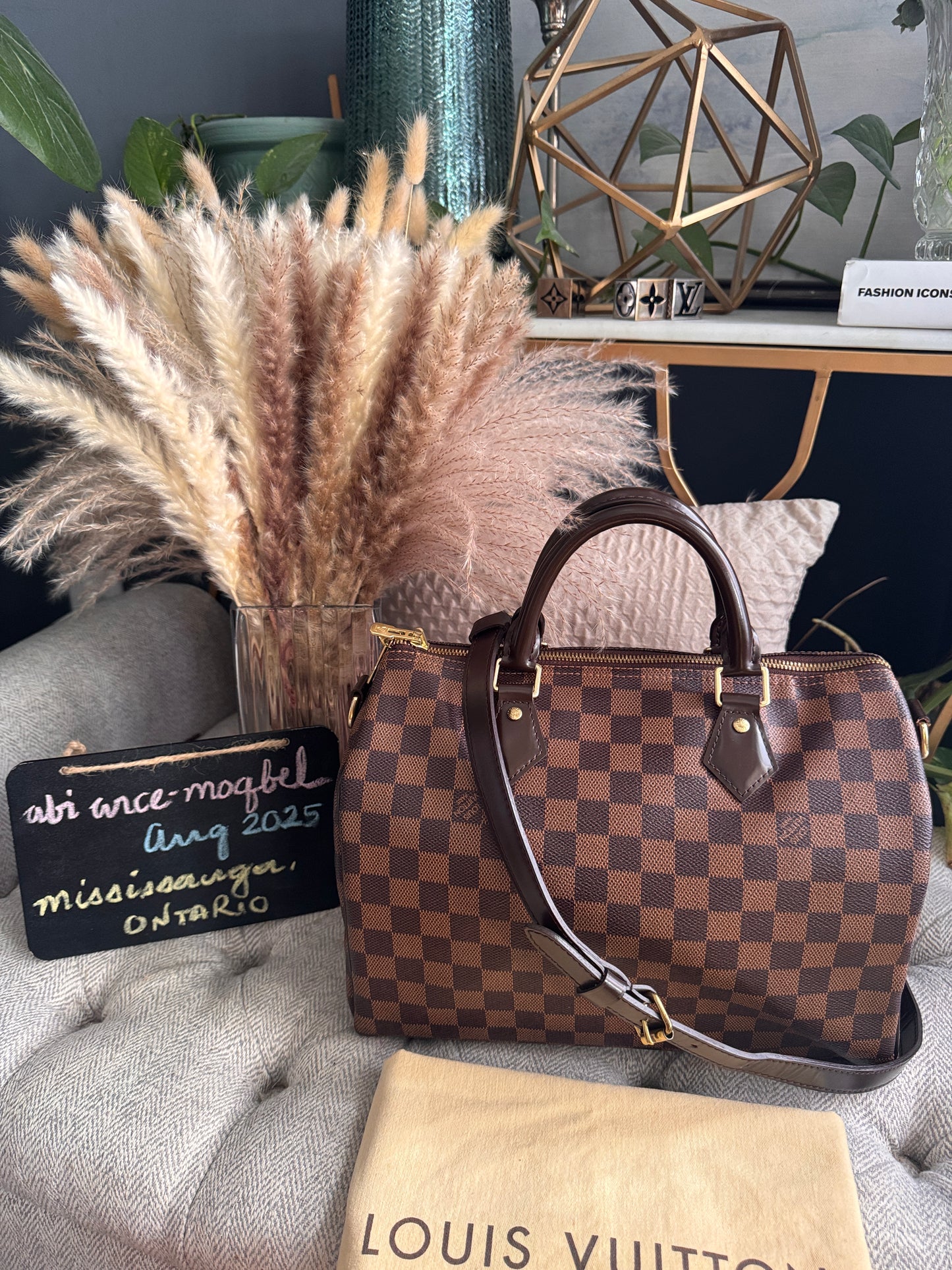 Louis Vuitton Speedy Bandouliere 30 in Damier Ebene