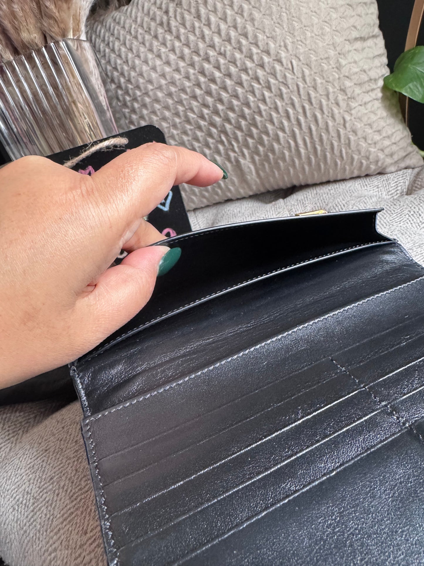 CELINE Large Wallet in Lizard Embossed Calfskin