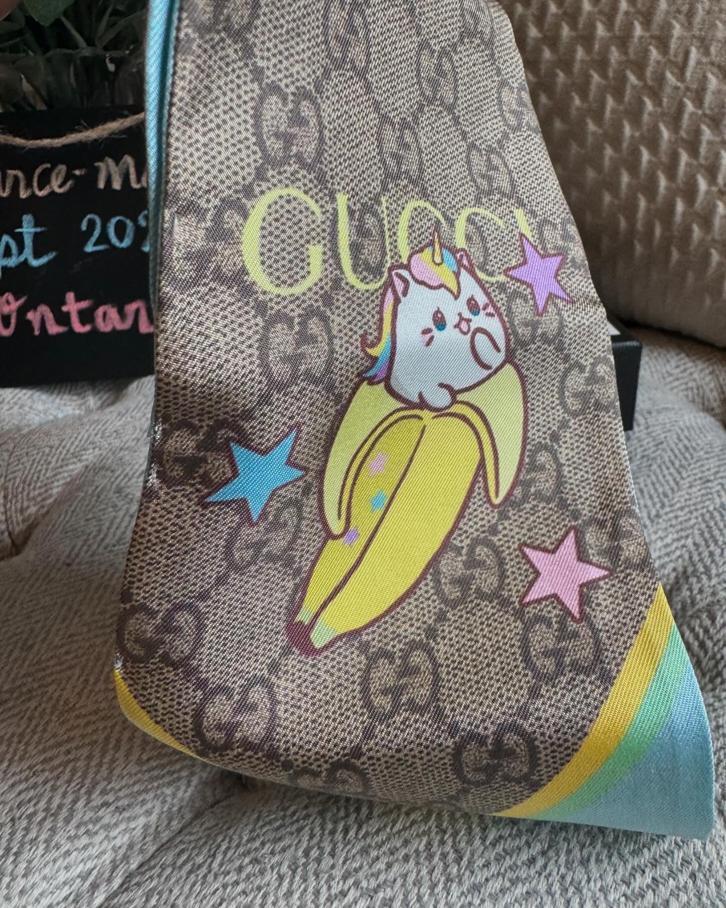 Gucci Bananya Cat Silk Twilly/scarf