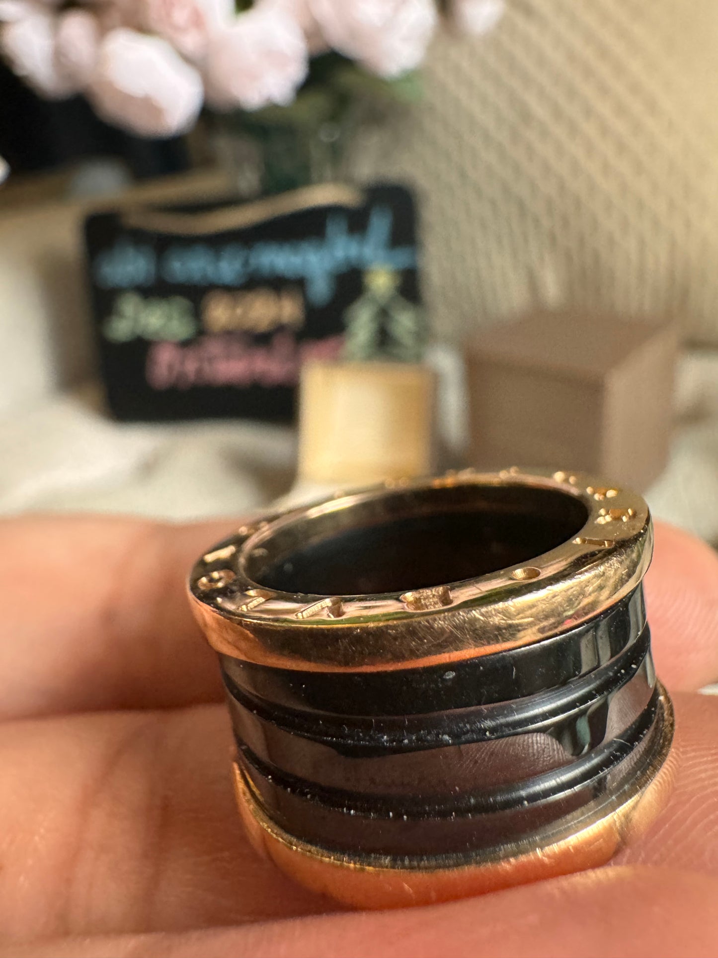 Bulgari B Zero 1 Ring in Rose Gold and Black Ceramic