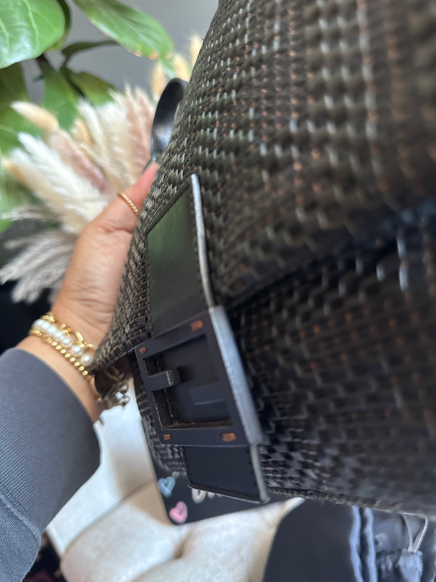 Fendi Leather Weave Mama Baguette