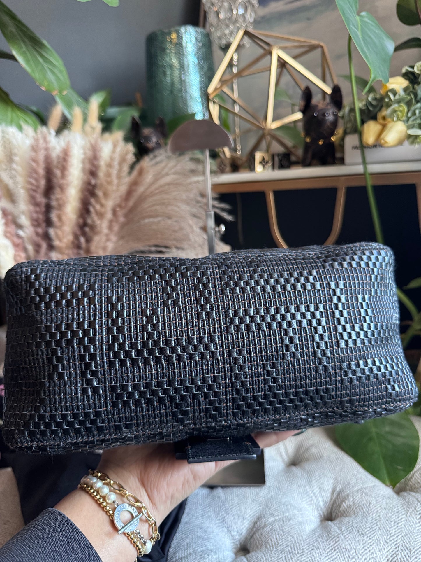 Fendi Leather Weave Mama Baguette