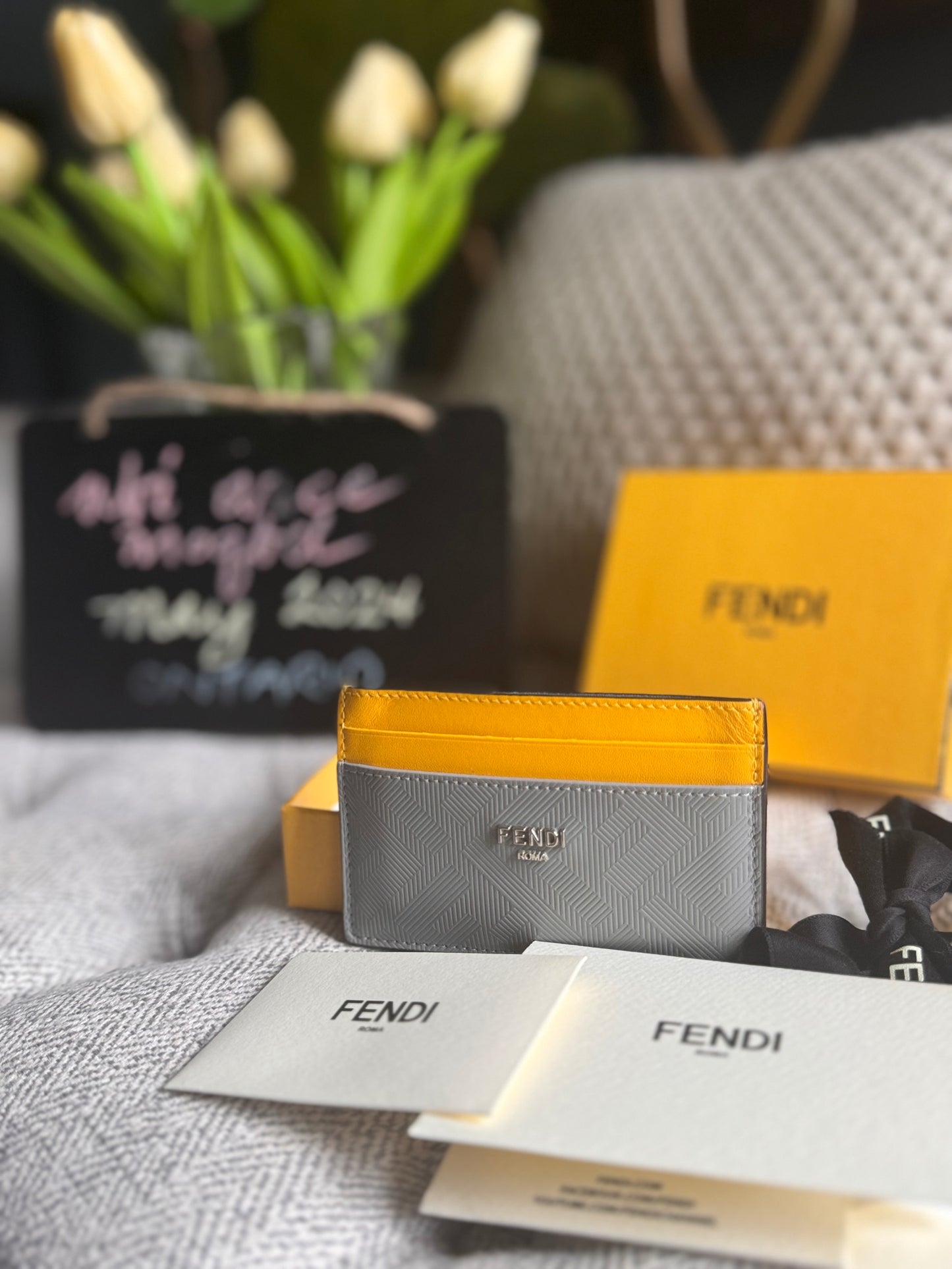 Fendi Logo Cardholder in Leather