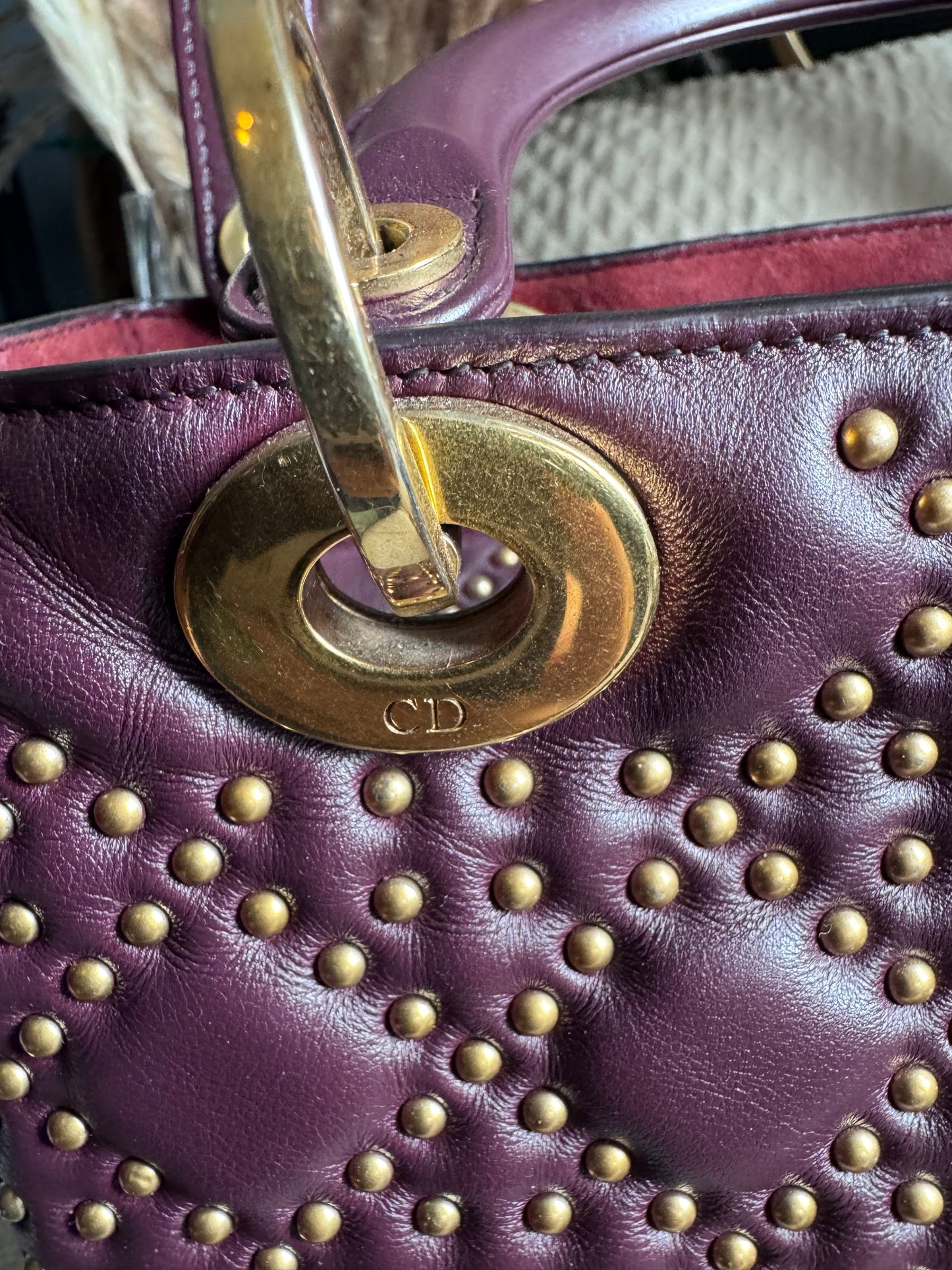 Dior Medium Cannage Studded Lady Dior