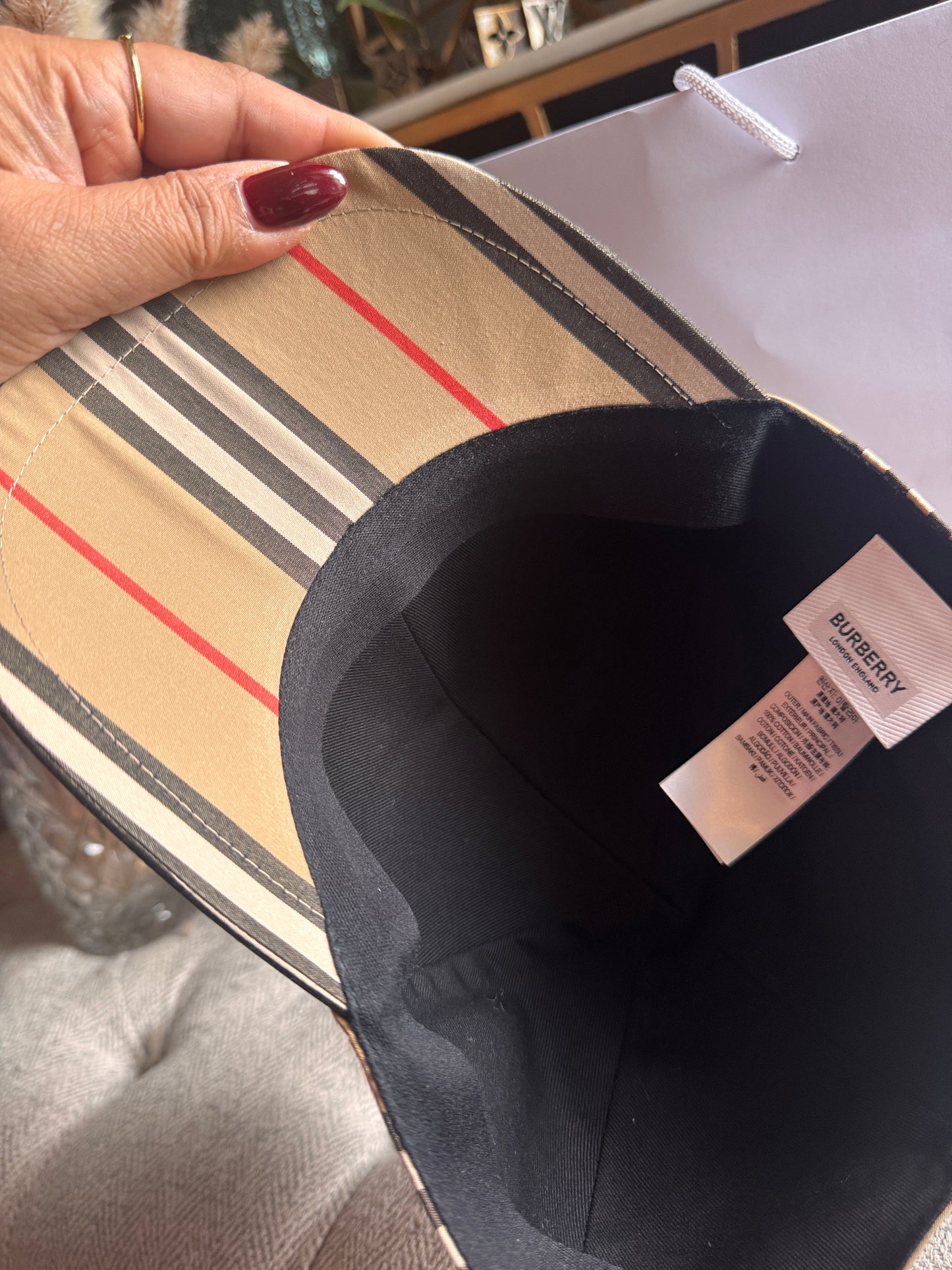 Burberry Vintage Check Cotton Monogram Motif Baseball Cap