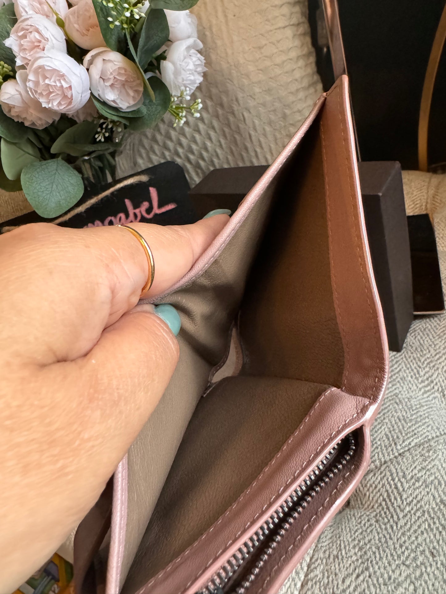 Bottega Veneta Compact Wallet in blush