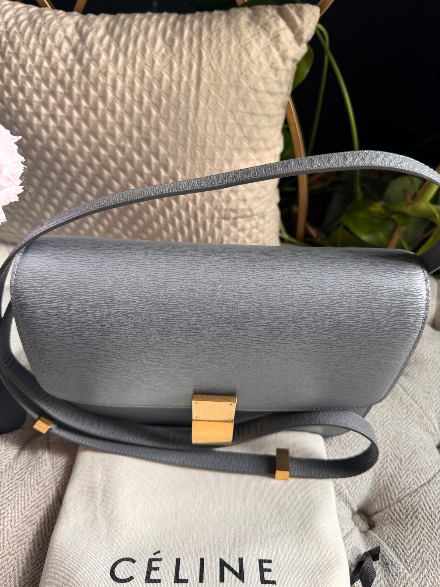 Celine Medium Box Bag in Grey
