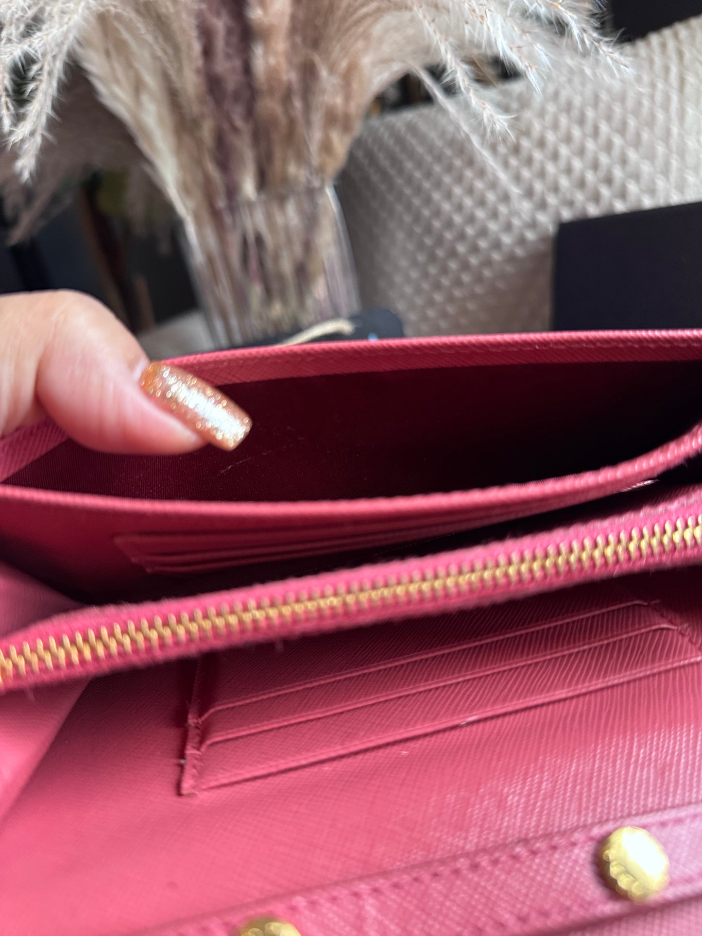Prada Saffiano Metal Wallet /Crossbody