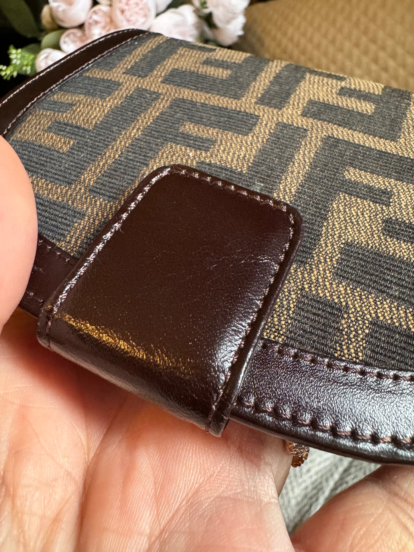 Fendi Zucca halfmoon wallet
