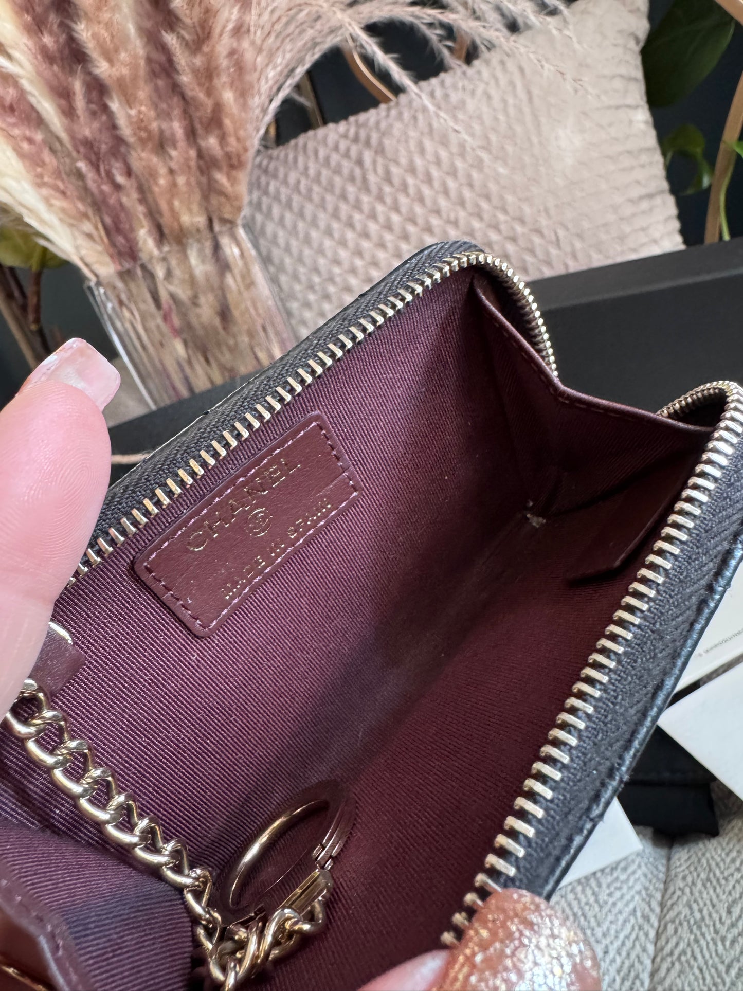 CHANEL Caviar Quilted Zipped Key Holder Case