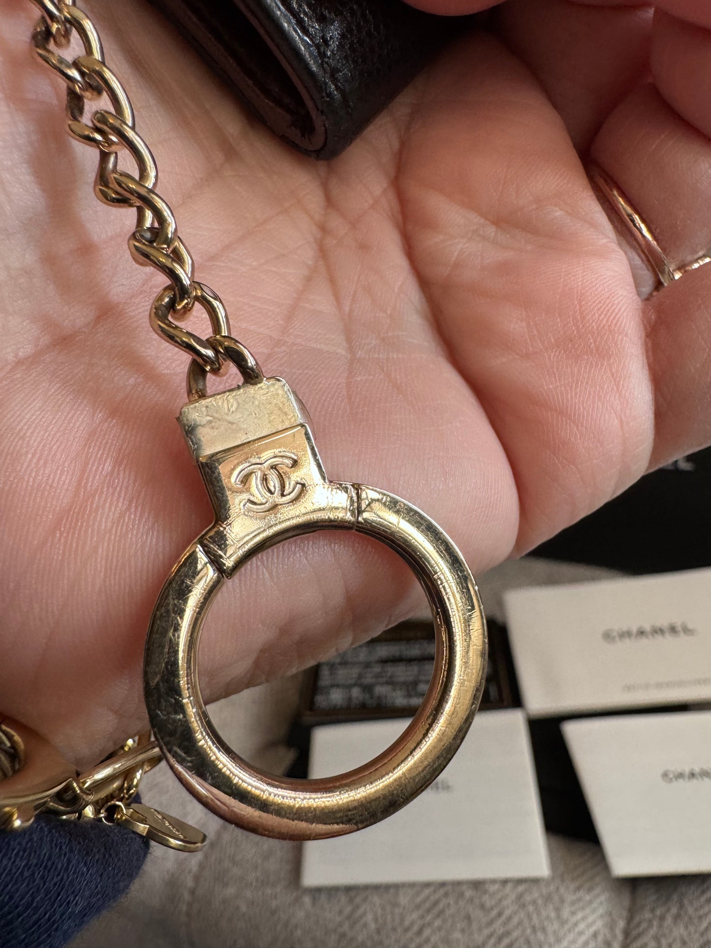 CHANEL Caviar Quilted Zipped Key Holder Case