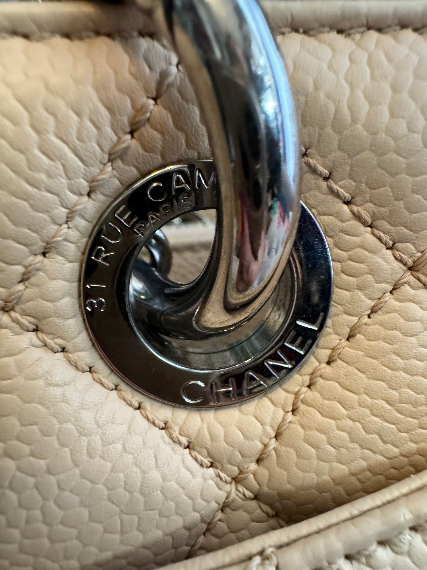 Chanel Beige Caviar GST with Silver Hardware