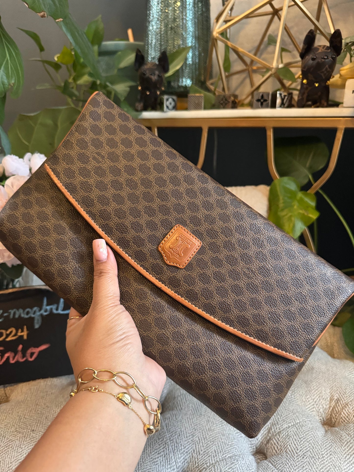 Celine Vintage Macadam Foldover Clutch