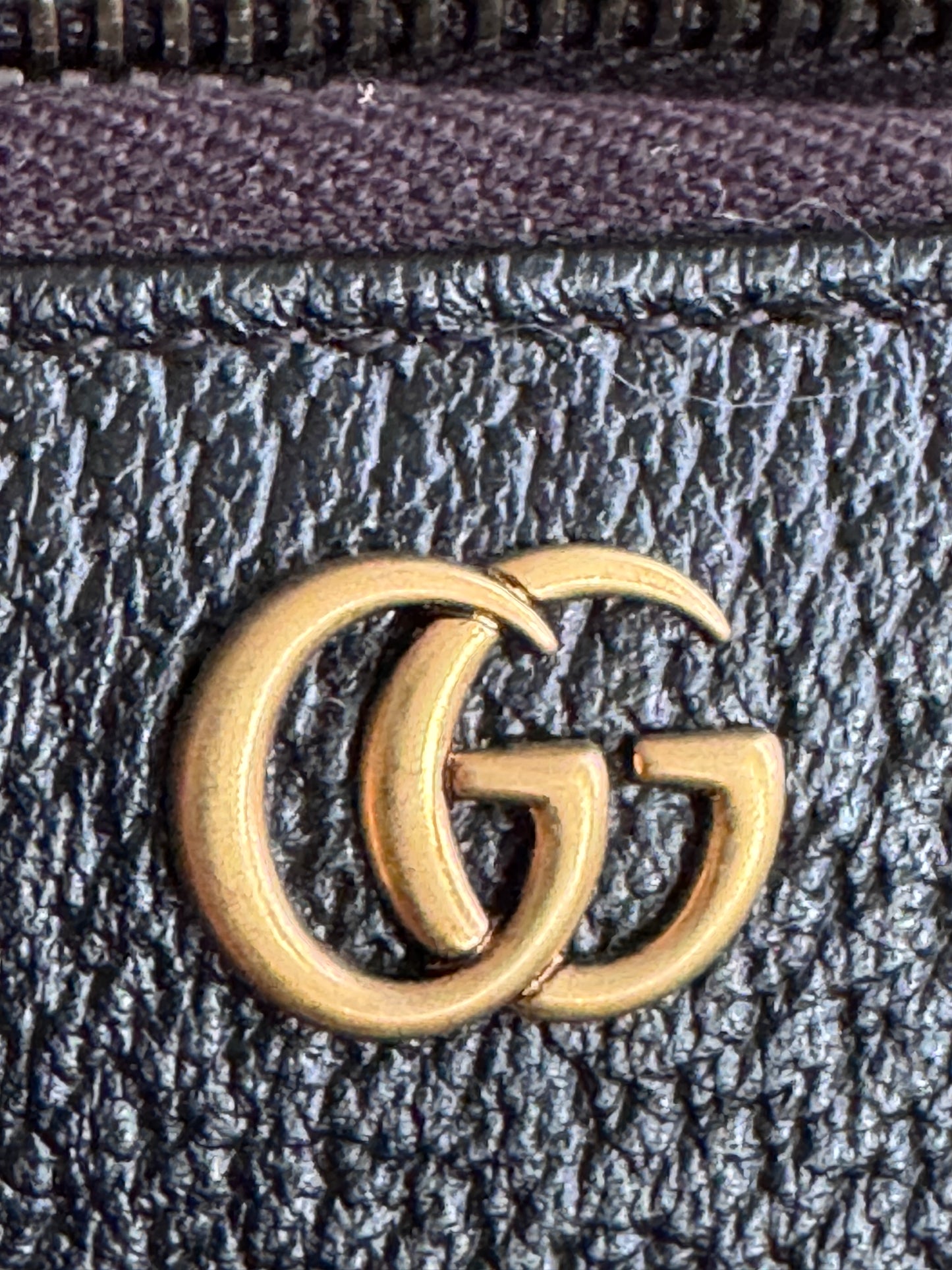 Gucci Black Fullsized Zippy Wallet with belt loops
