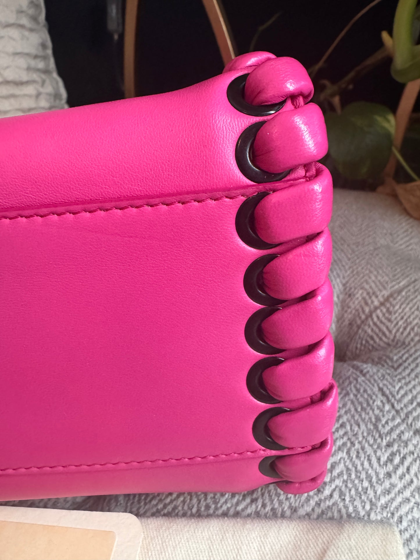 FENDI
Nappa Lace Up Mini Peekaboo Iconic Satchel in Geranio