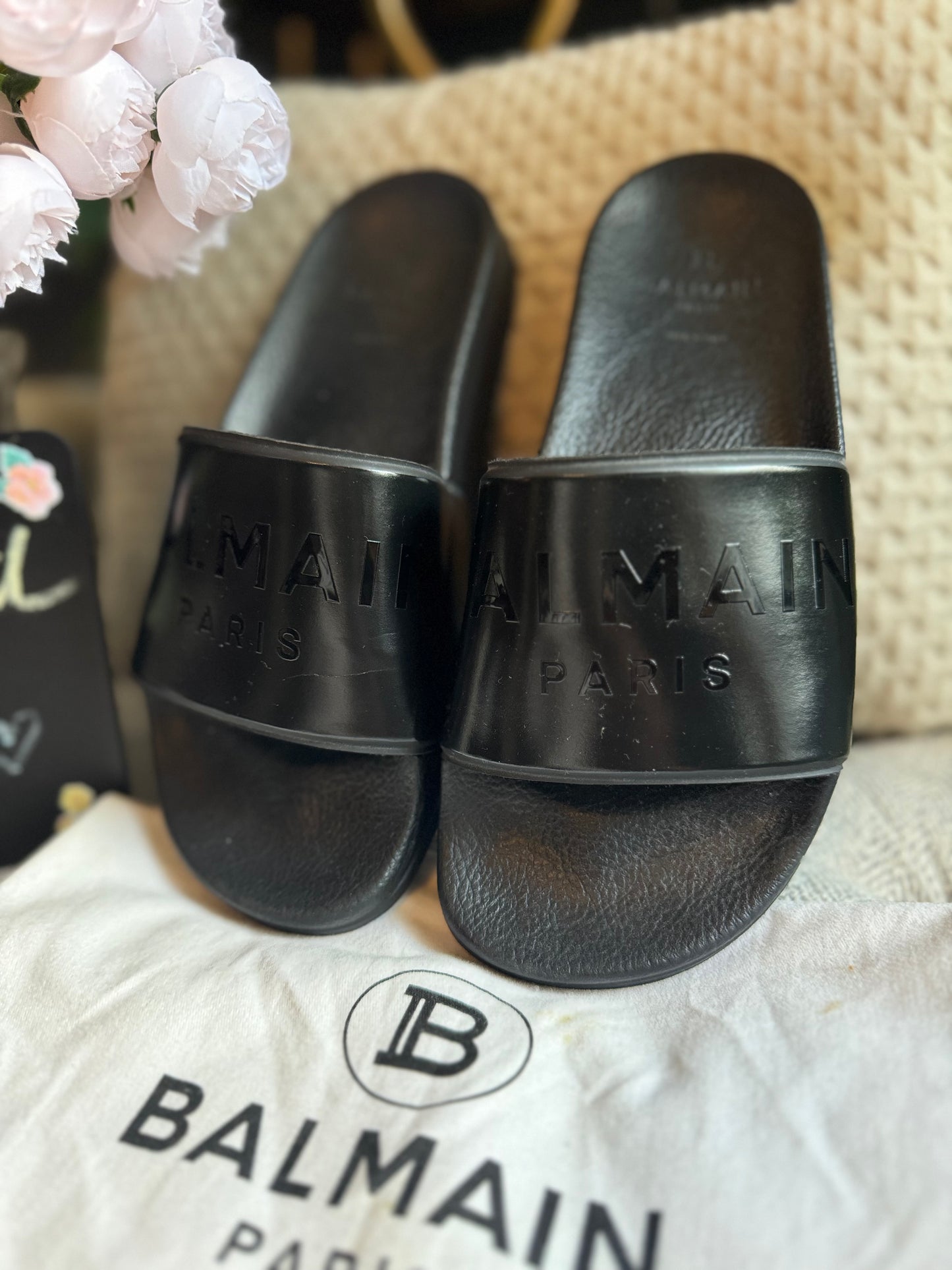 Balmain Logo Printed Slides