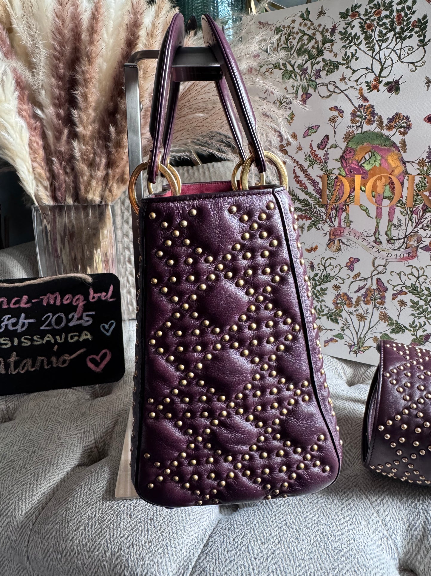 Dior Medium Cannage Studded Lady Dior