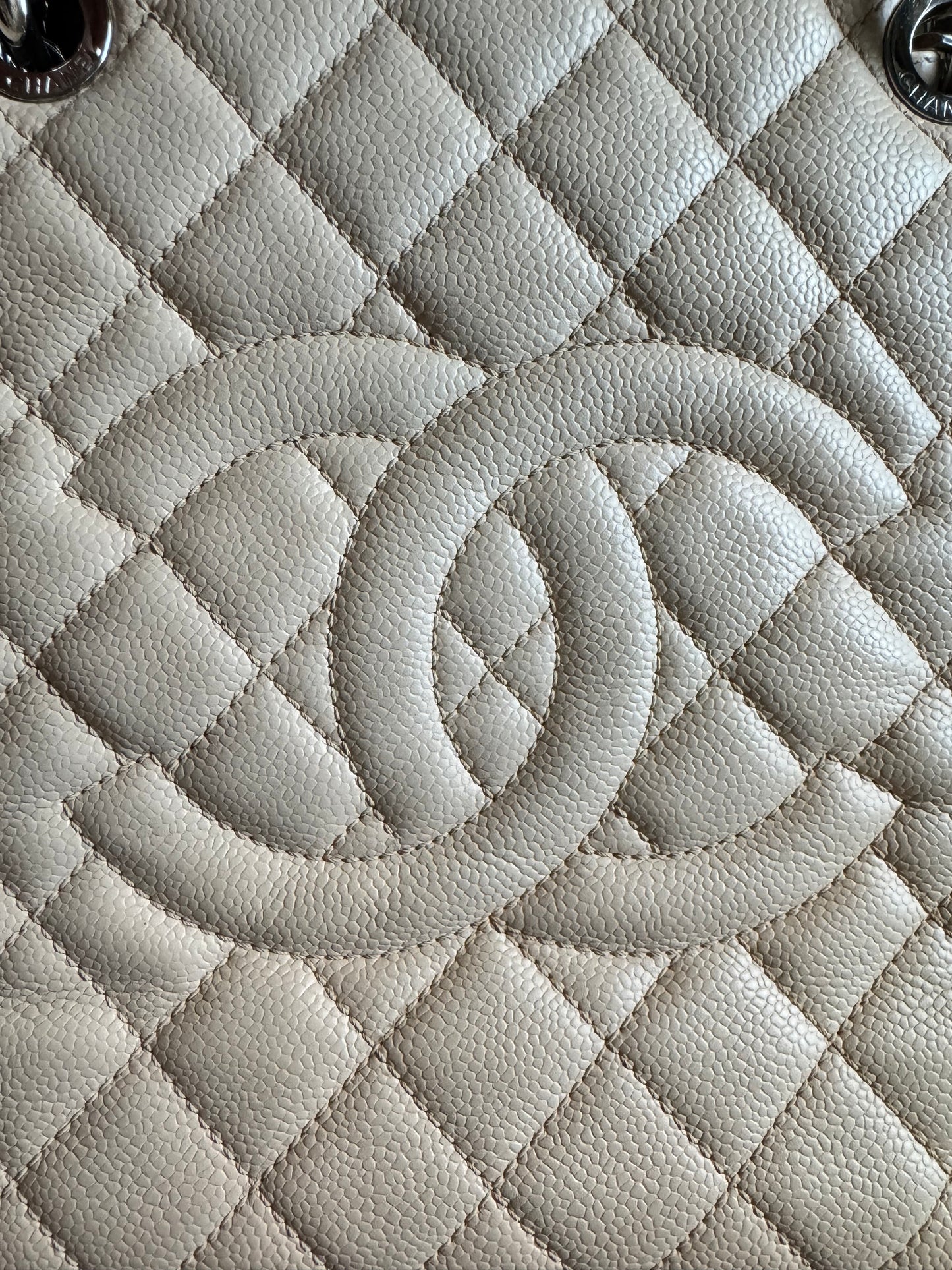 Chanel Beige Caviar GST with Silver Hardware