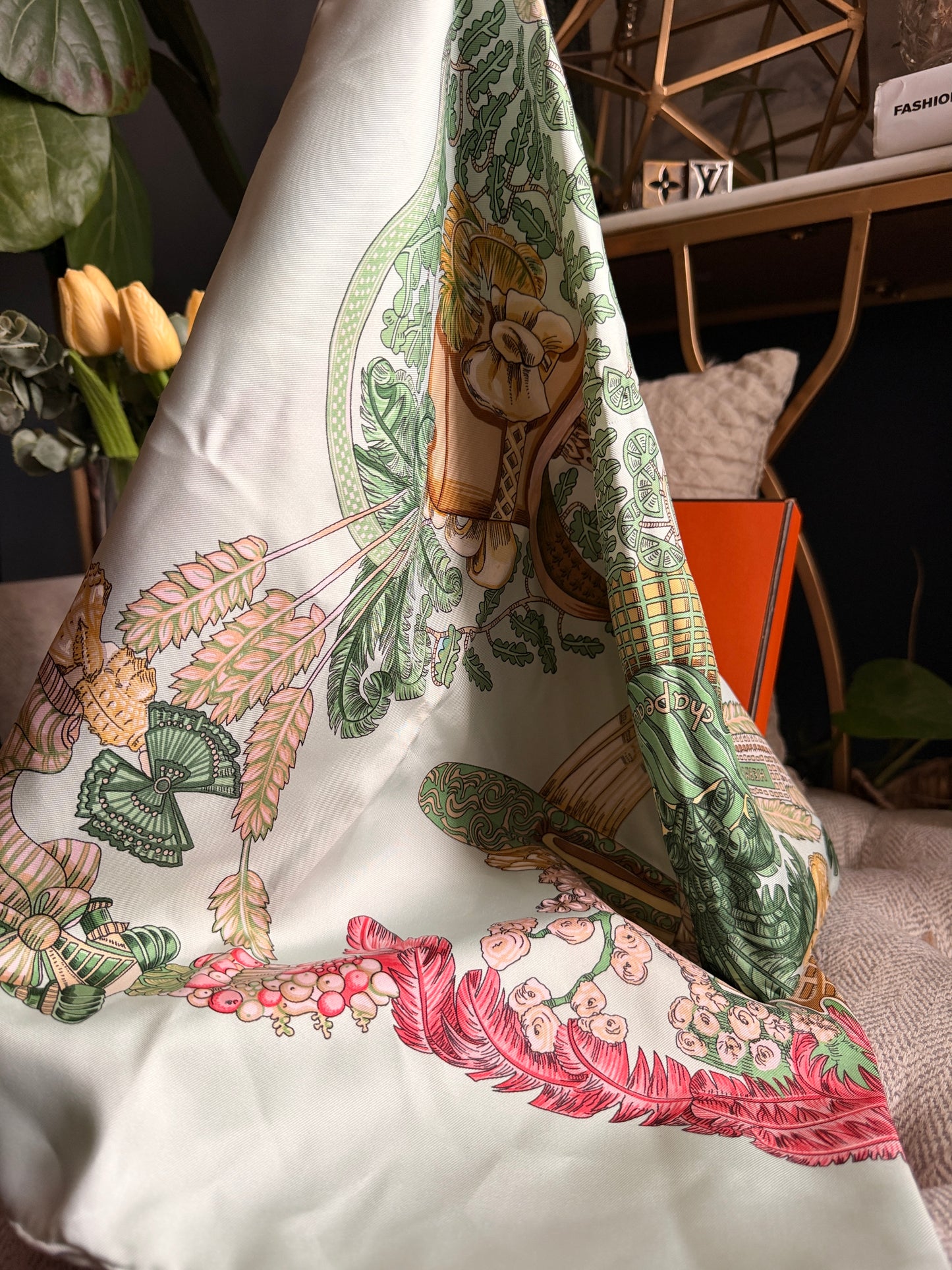 Hermes Multicolor Carré 90 silk handkerchief circa 90's Collection.