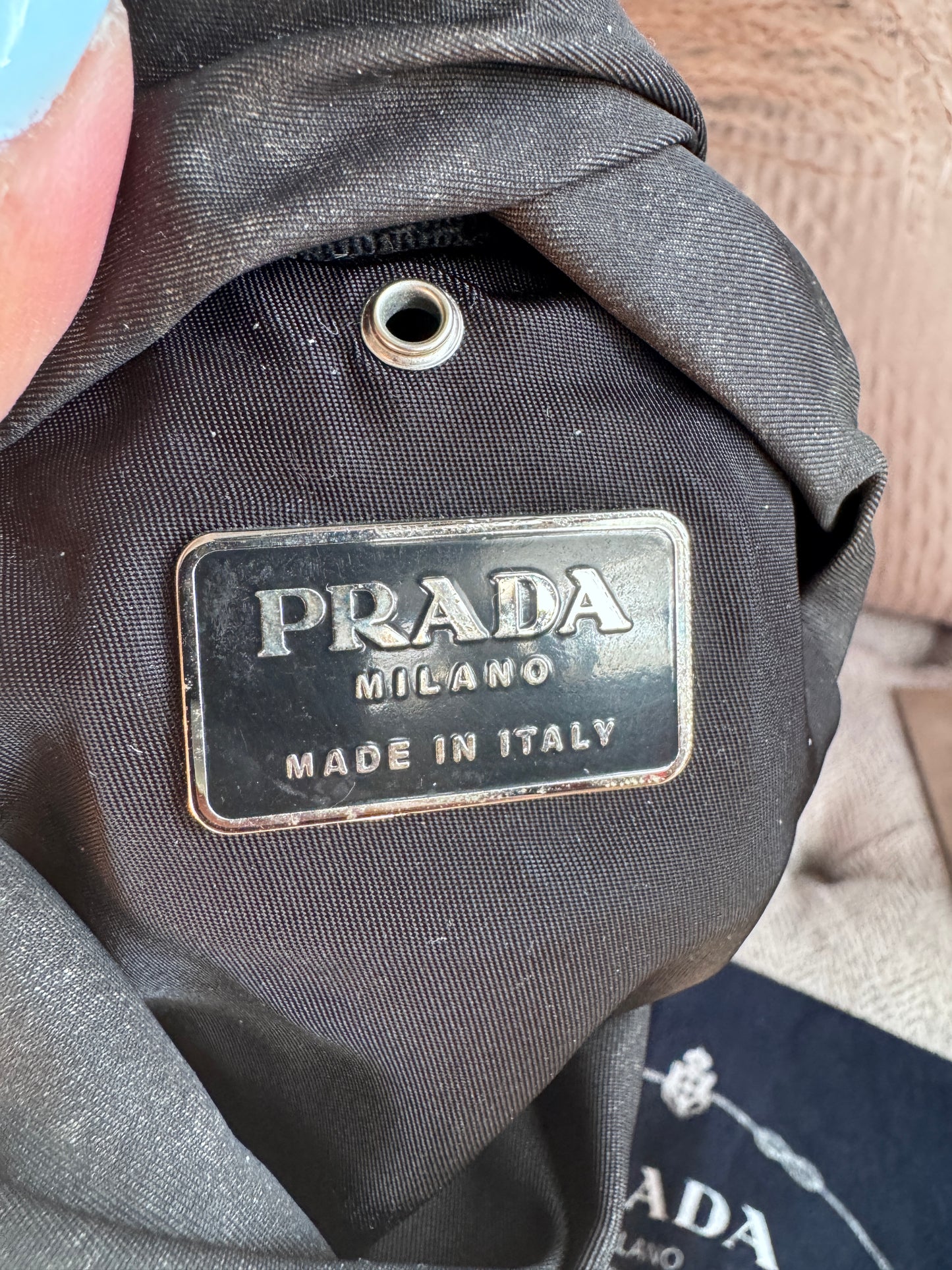 Prada Tessuto Black Nylon Shoulder Bag /Bottle Holder