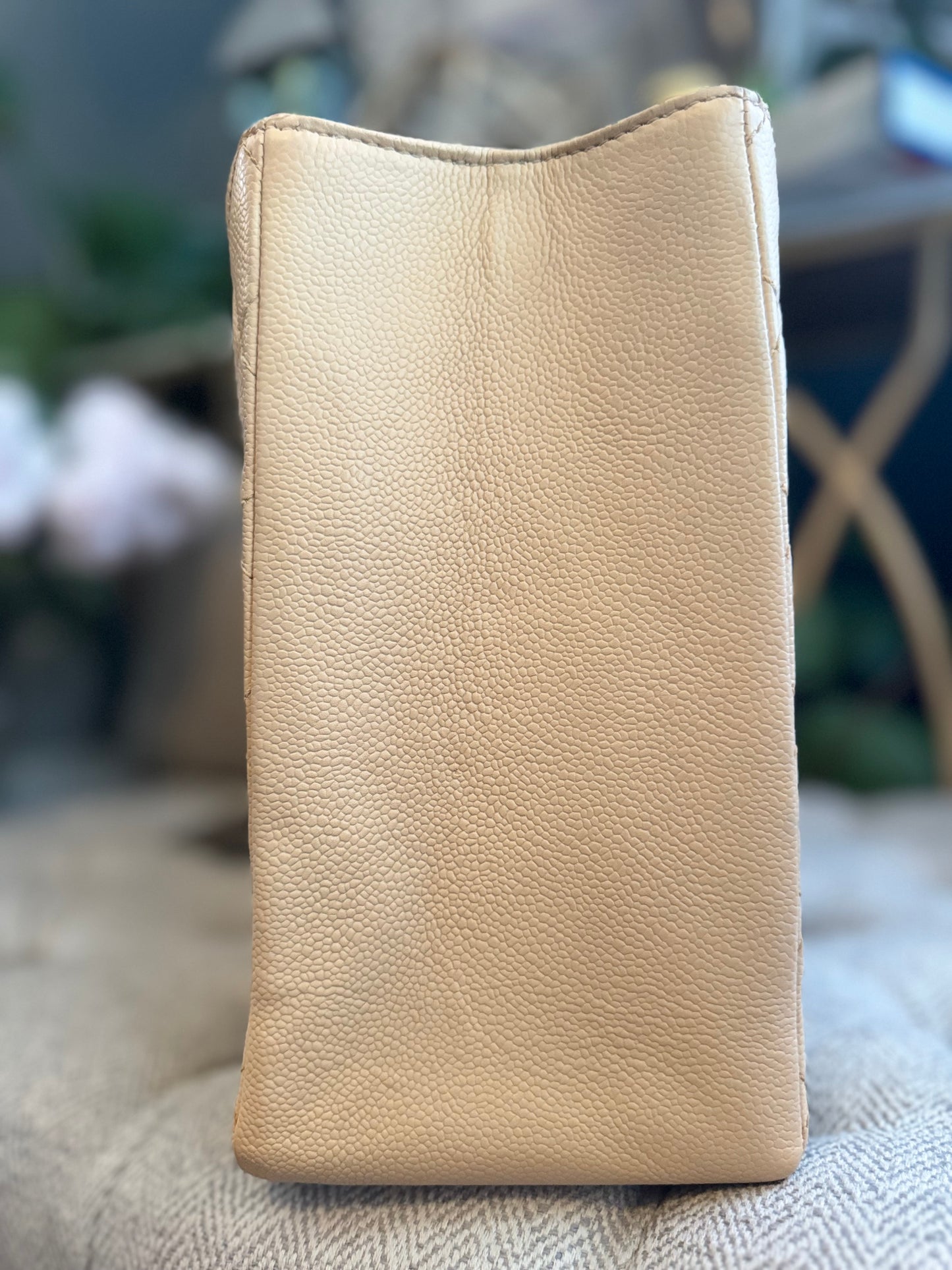 Chanel Beige Caviar GST with Silver Hardware