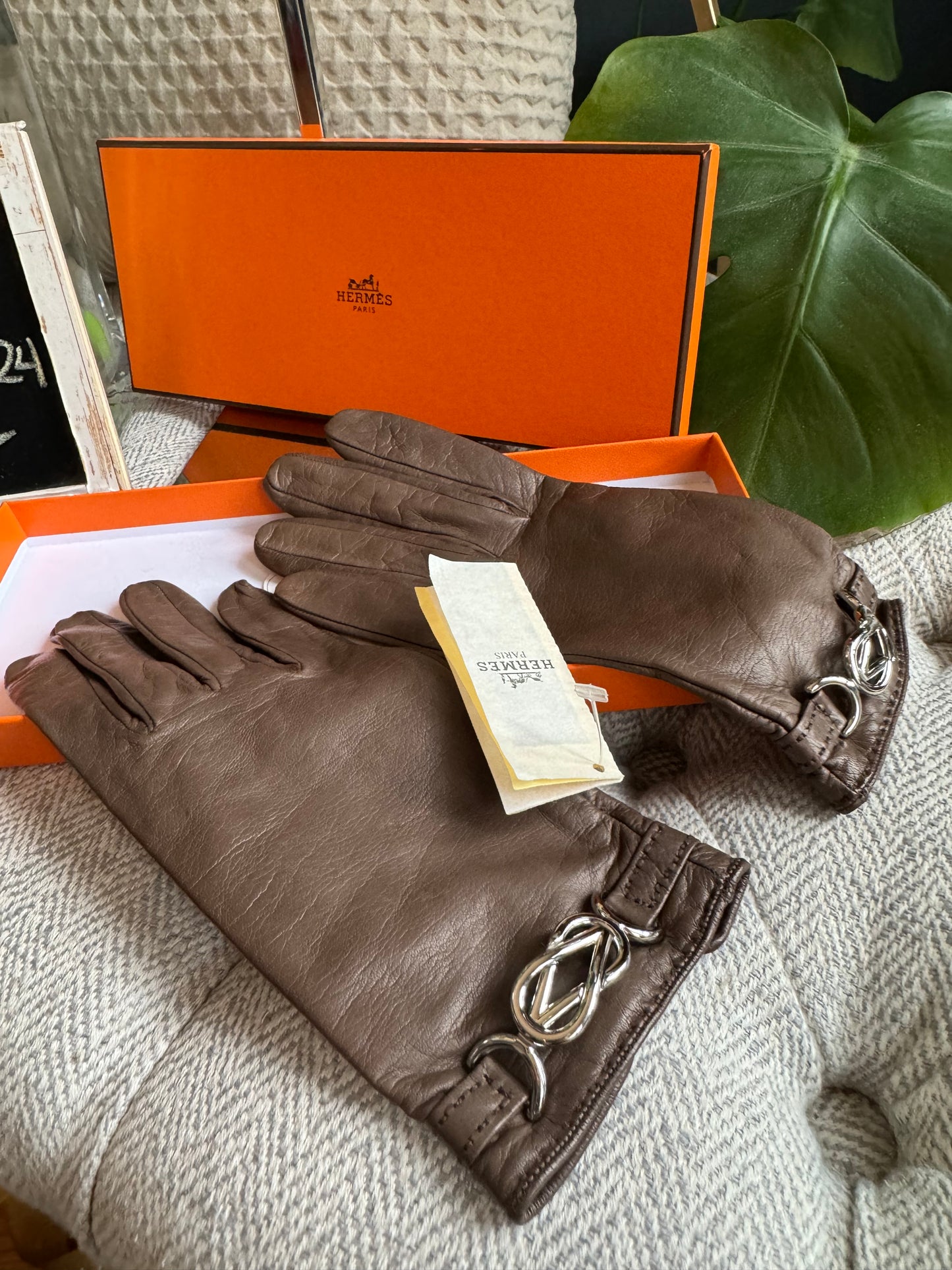Hermes Fantaisie Leather Gloves