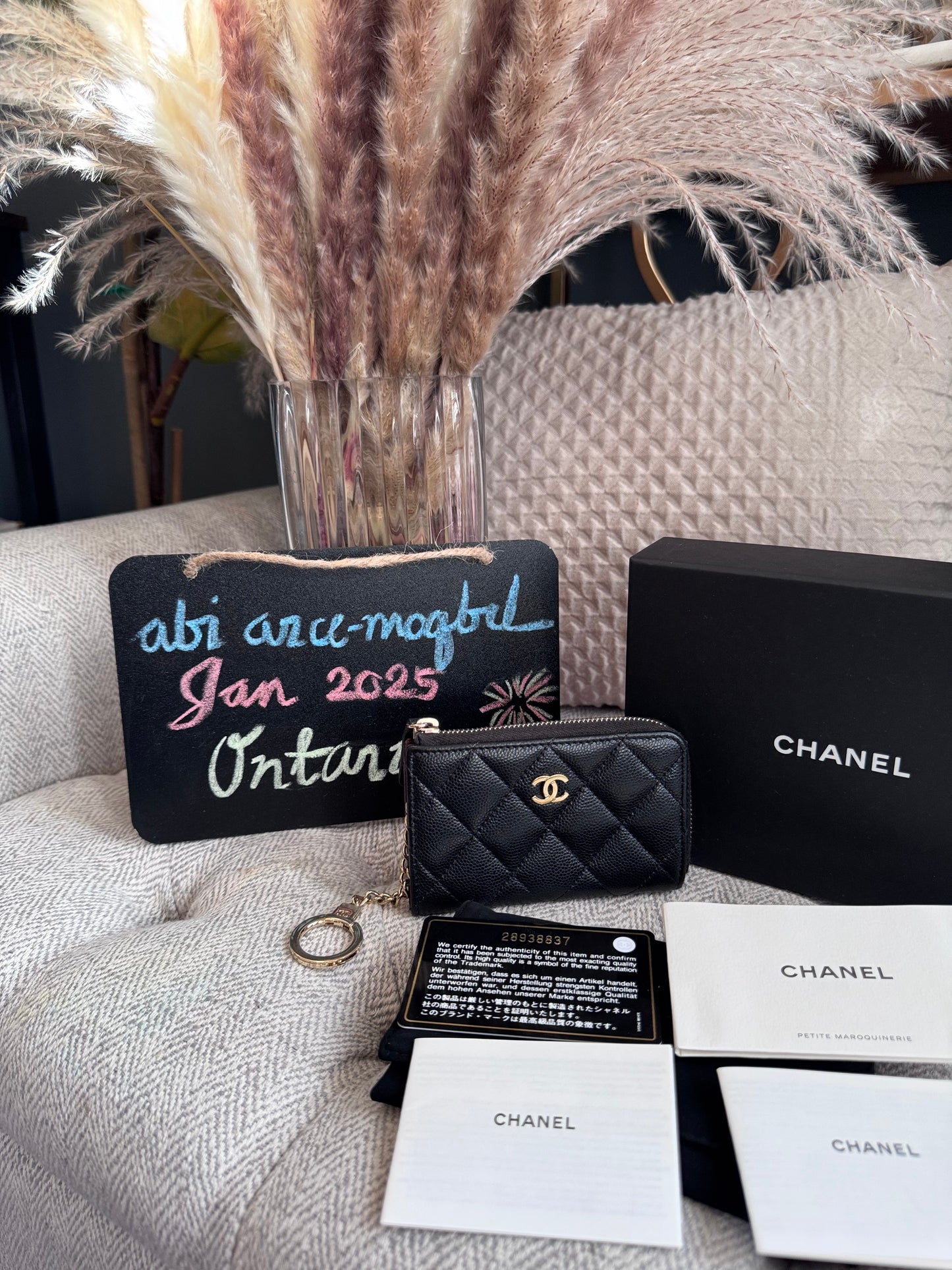 CHANEL Caviar Quilted Zipped Key Holder Case