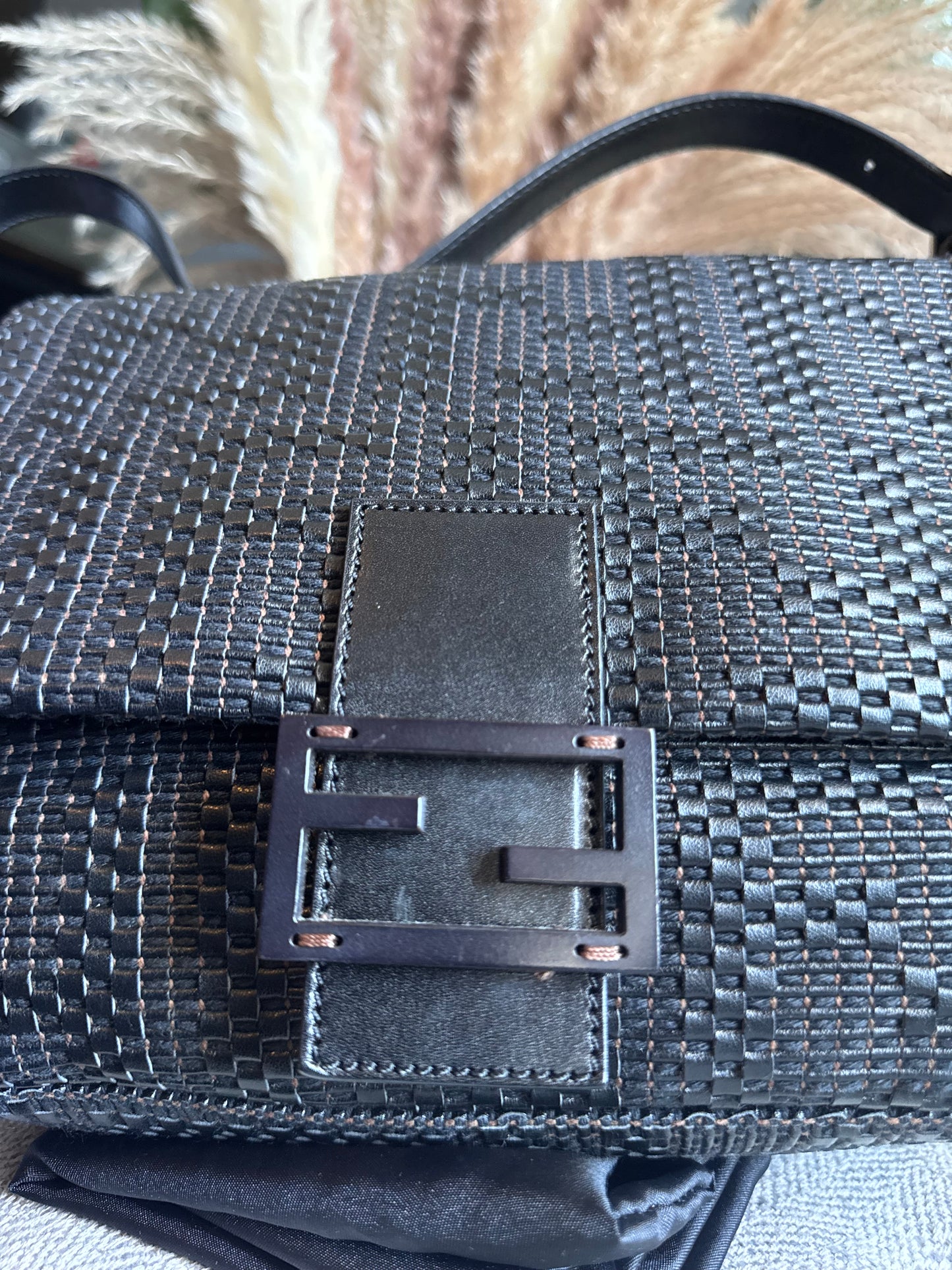 Fendi Leather Weave Mama Baguette