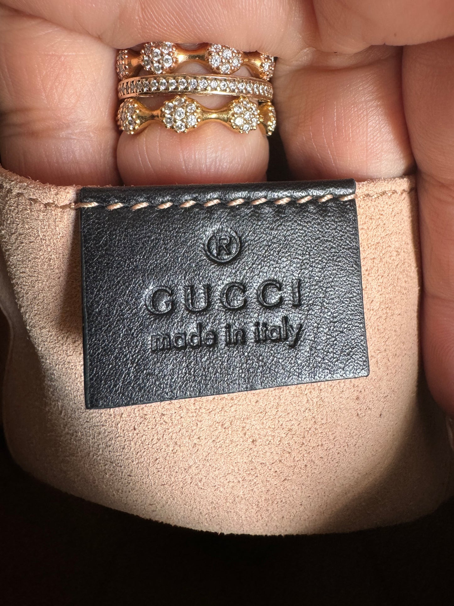 Gucci Calfskin Matelasse Sylvie Web GG Marmont Bucket Bag