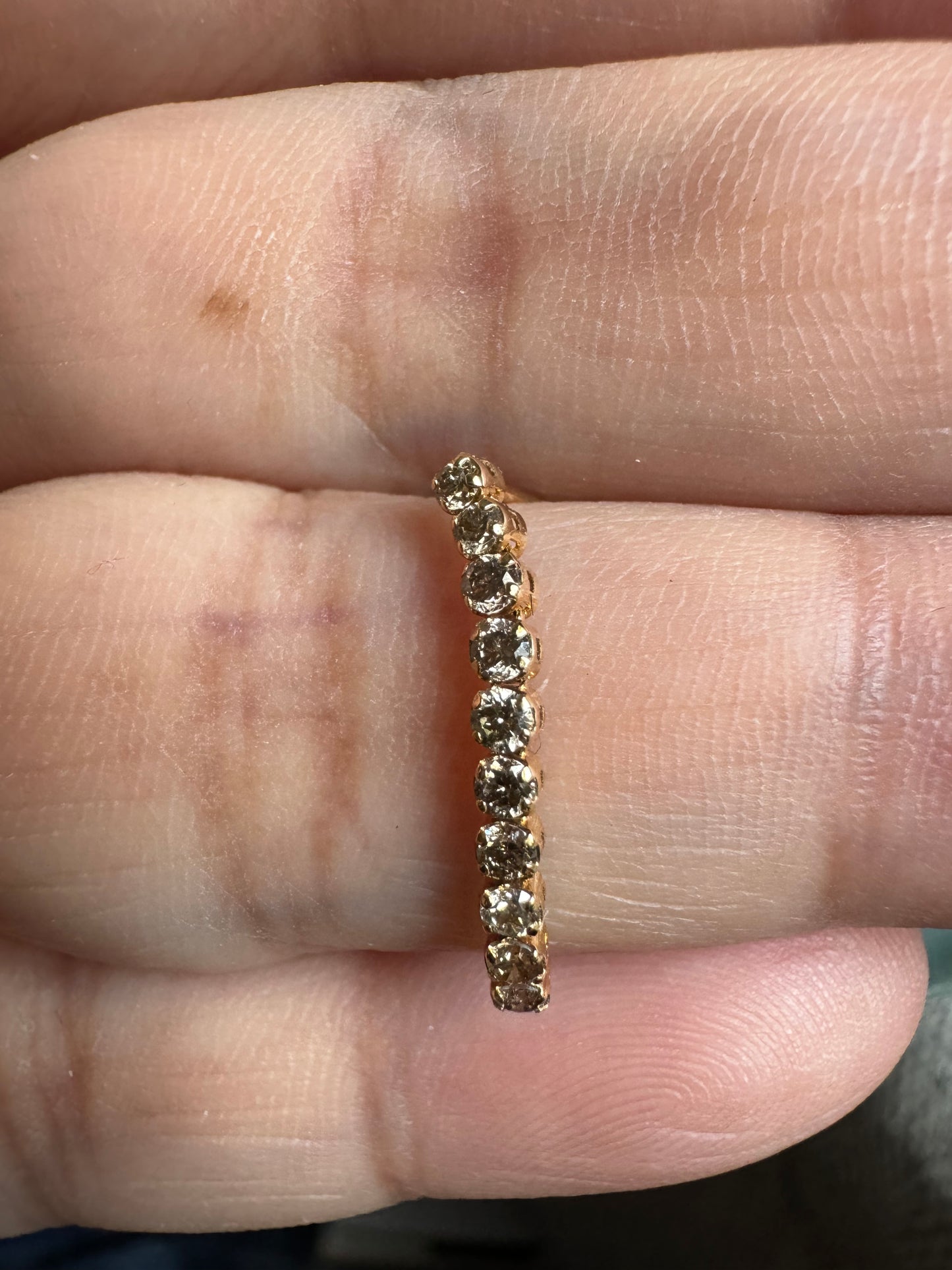 18K Yellow Gold Diamond Tennis Earrings