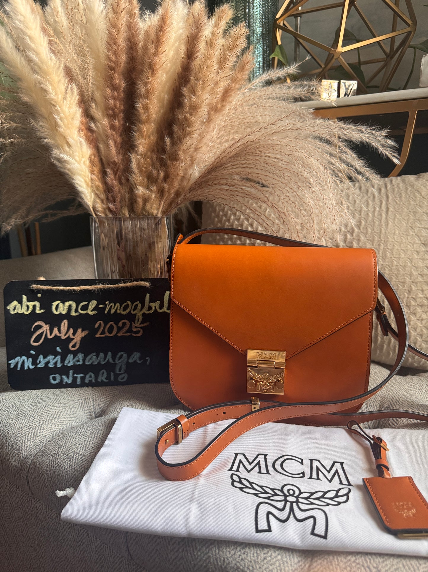 MCM Calfskin Patricia Leather Crossbody