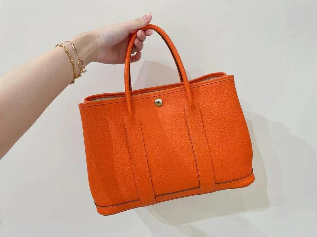 PREORDER ONLY-Hermes Garden Party in Orange Leather