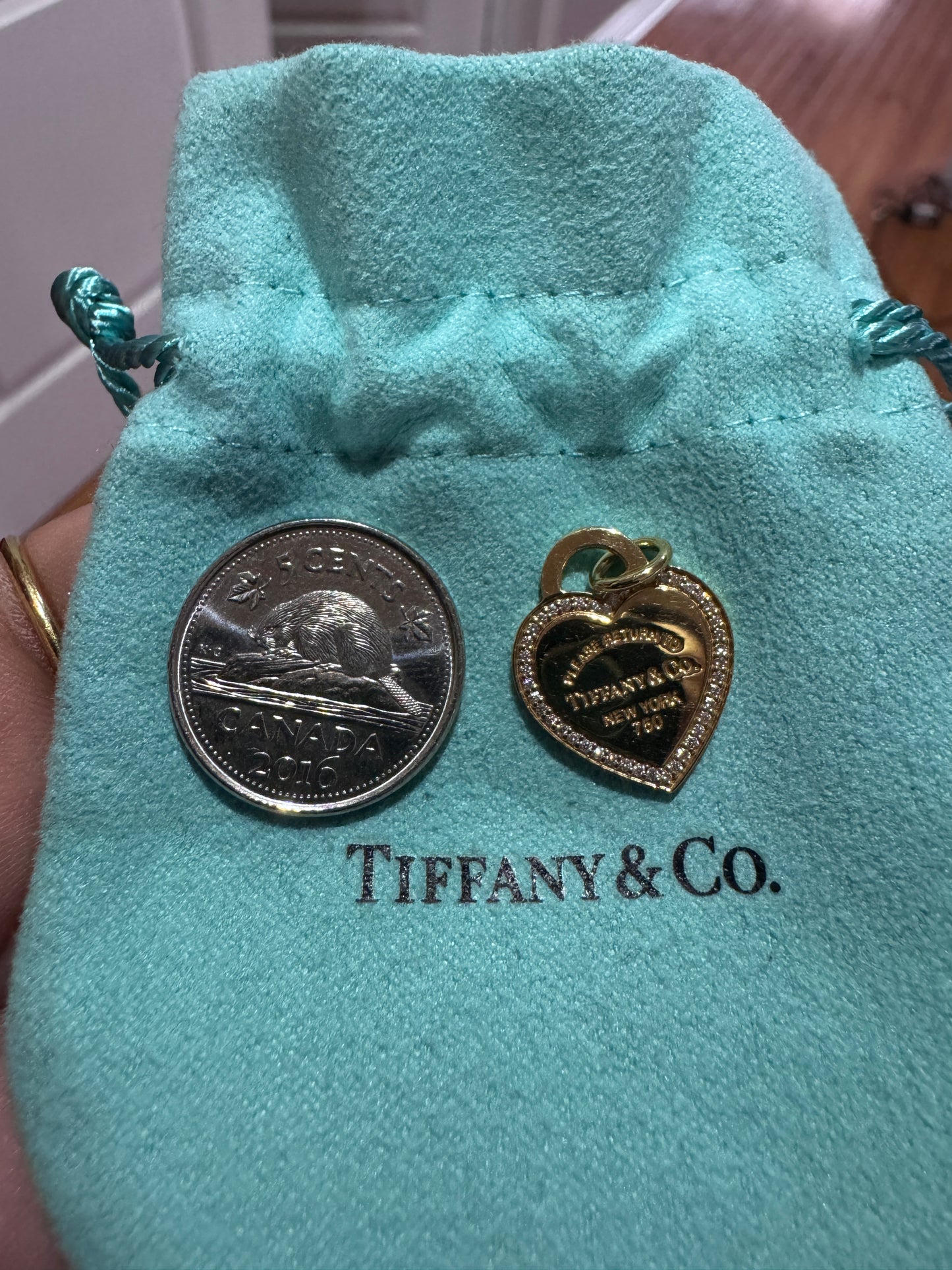 Tiffany & Co 18k Return to Tiffany Heart Pendant With Diamonds